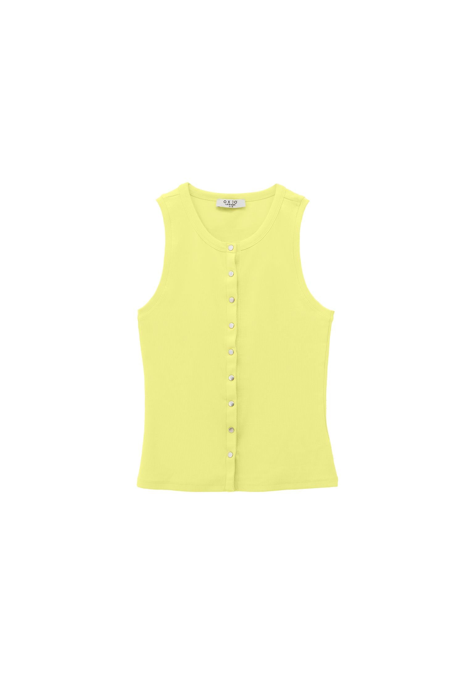 Sleeveless Tank Top With Crew Neck - LEMON VERBENA