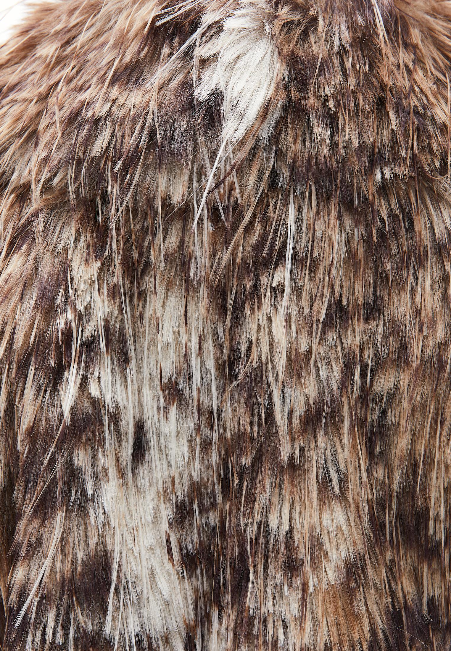 Shawl Collar Faux Fur Jacket - LEO COMB