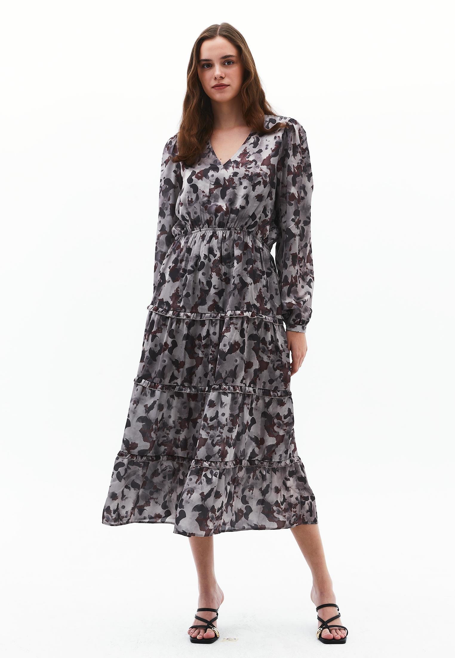 Printed Chiffon Dress - LEO PRINT