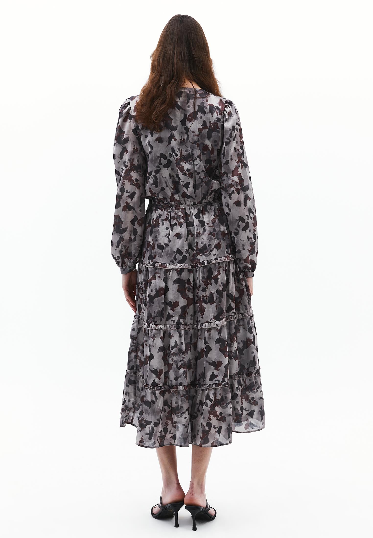 Printed Chiffon Dress - LEO PRINT