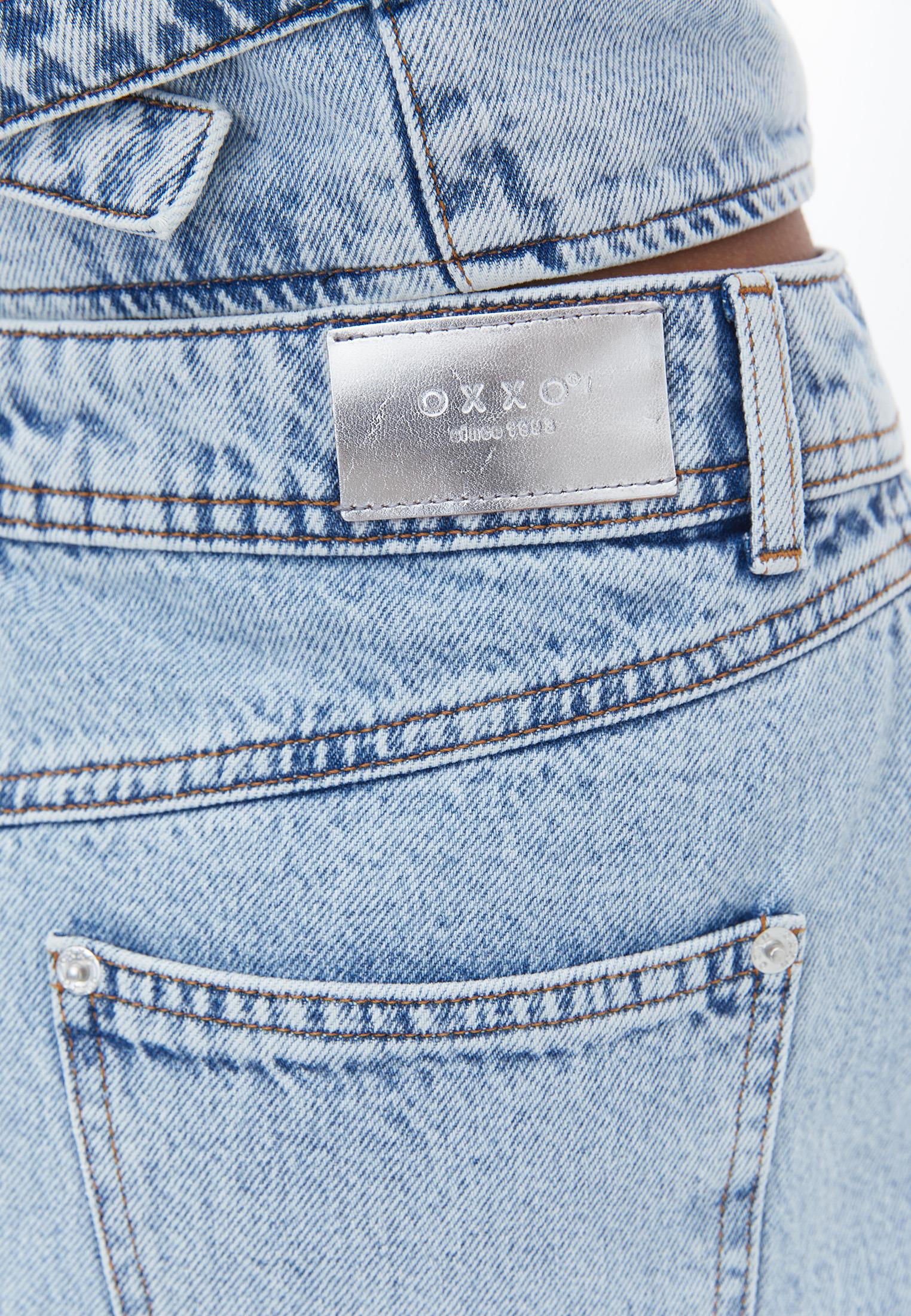 Long Skirt With Pocket Detail - LIGHT BLUE DENIM