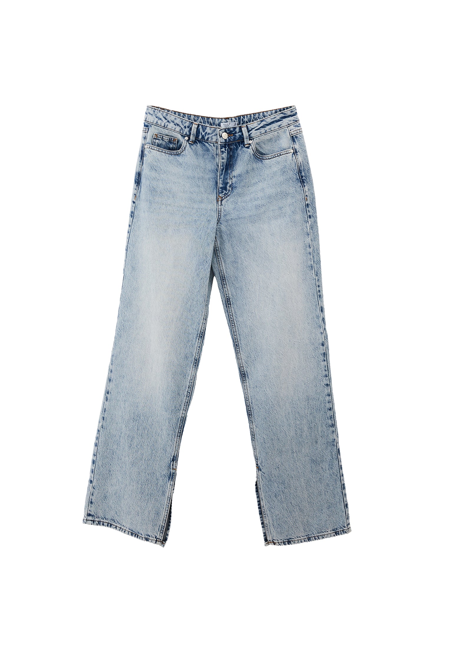 Straight Leg Denim Pants - LIGHT BLUE DENIM