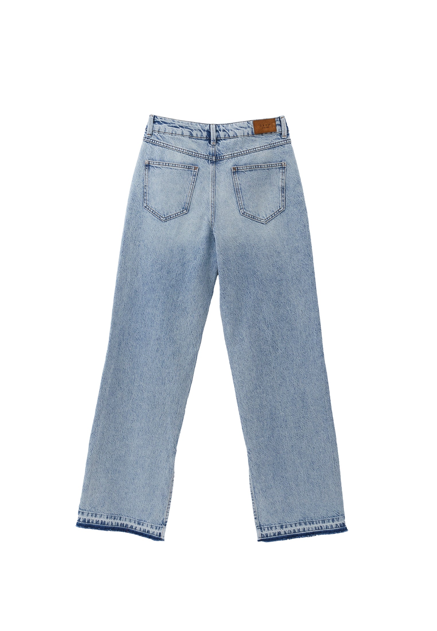 Denim Fabric Straight Leg Pants - LIGHT BLUE DENIM