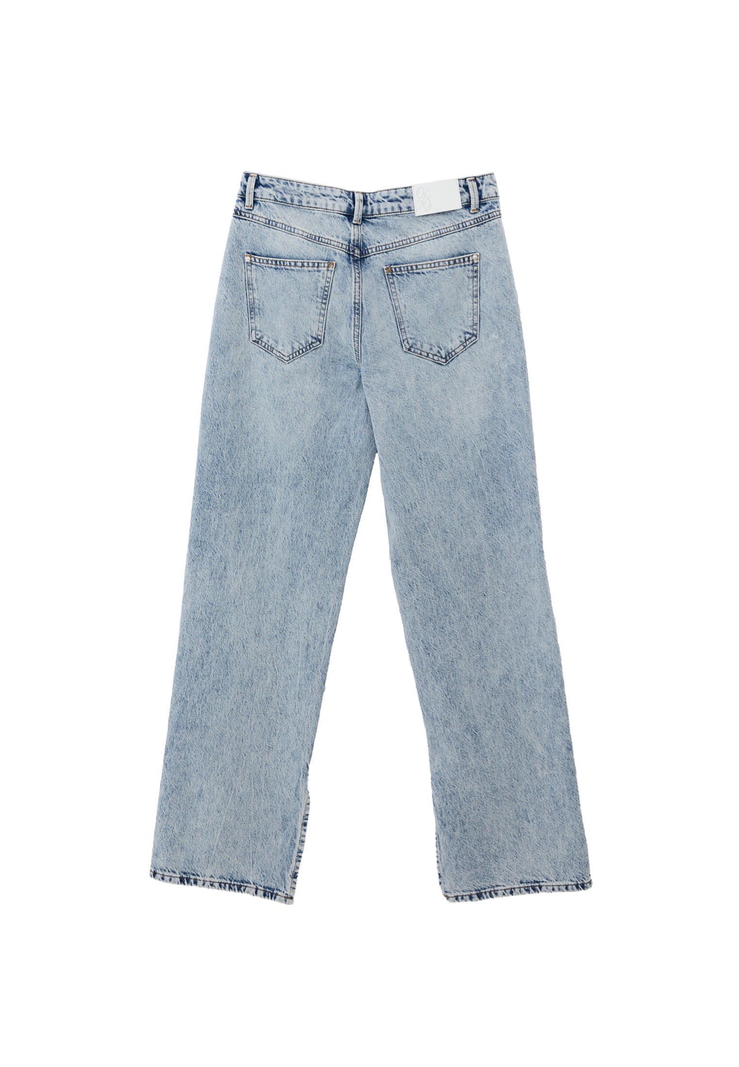 Straight Leg Denim Pants - LIGHT BLUE DENIM