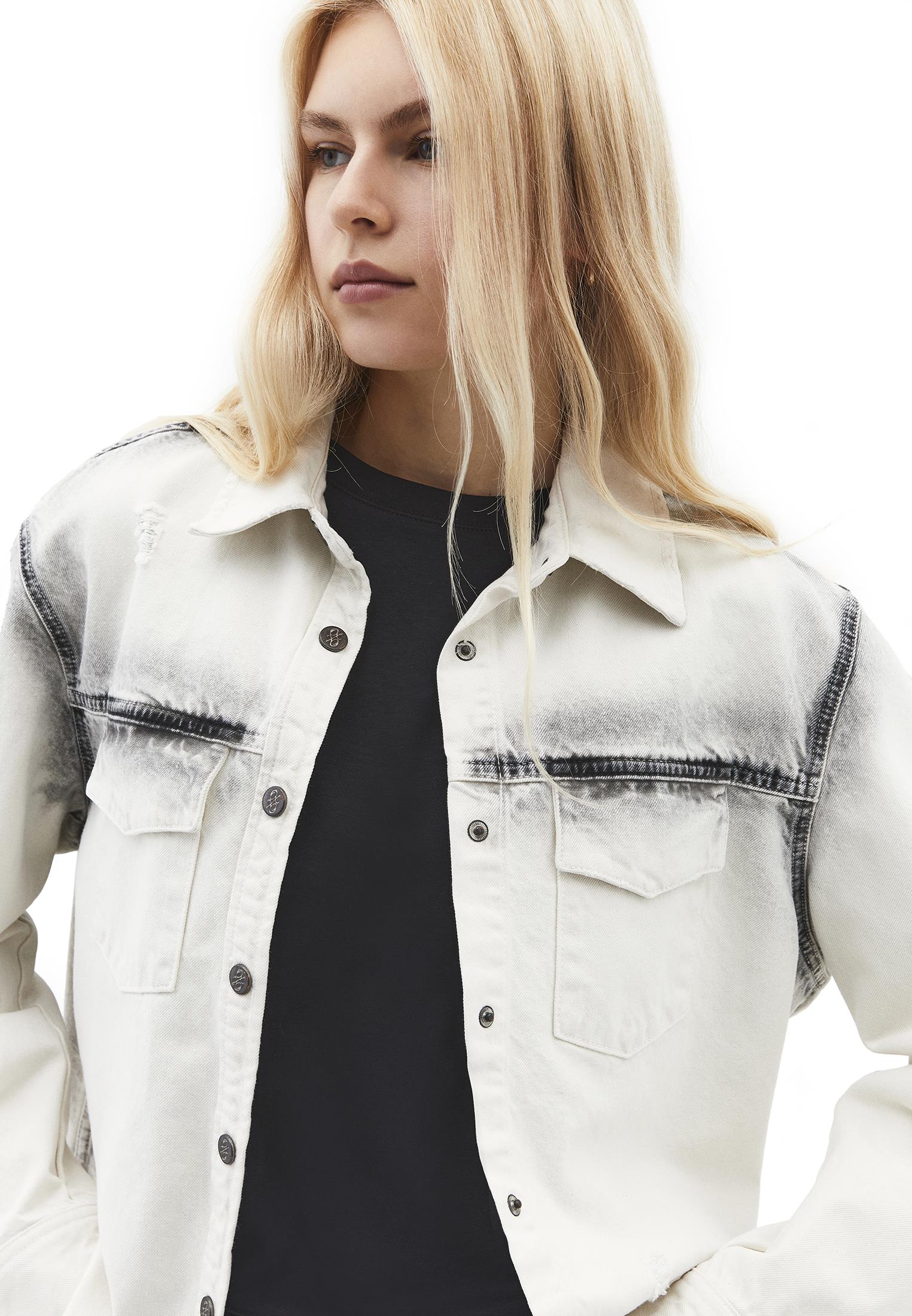 Oversize Pocket Detailed Shirt - LIGHT GREY DENIM
