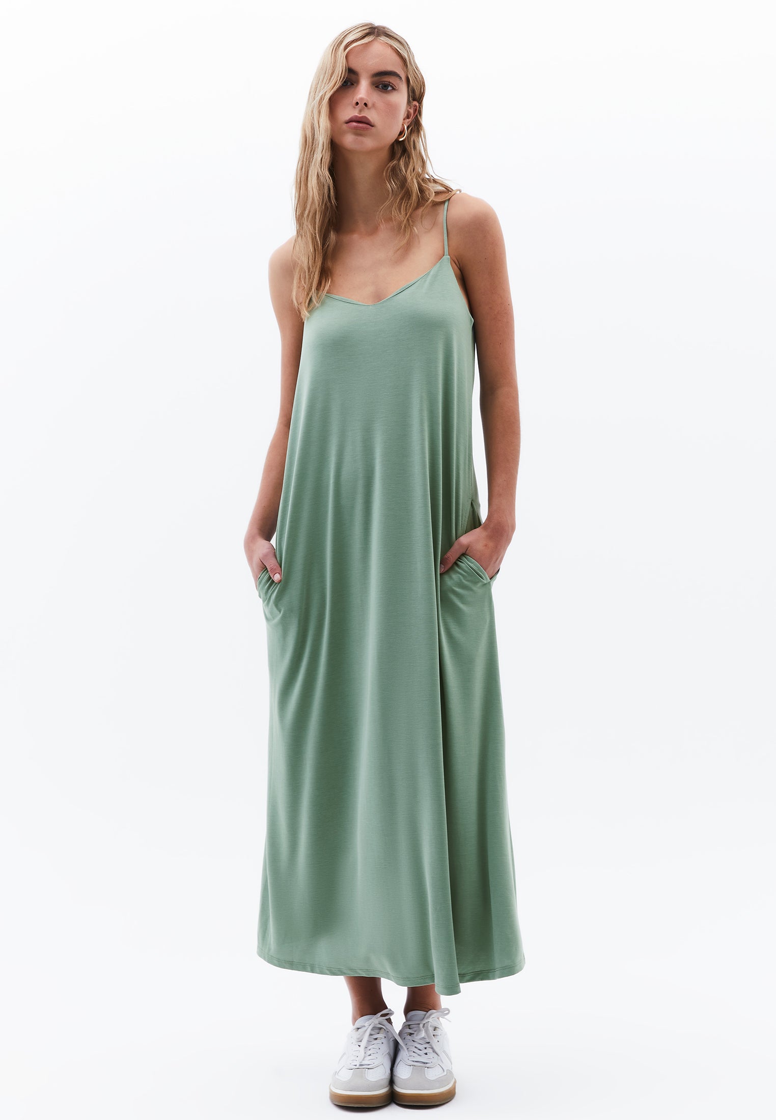 Sleeveless Strappy Midi Dress - LILY PAD