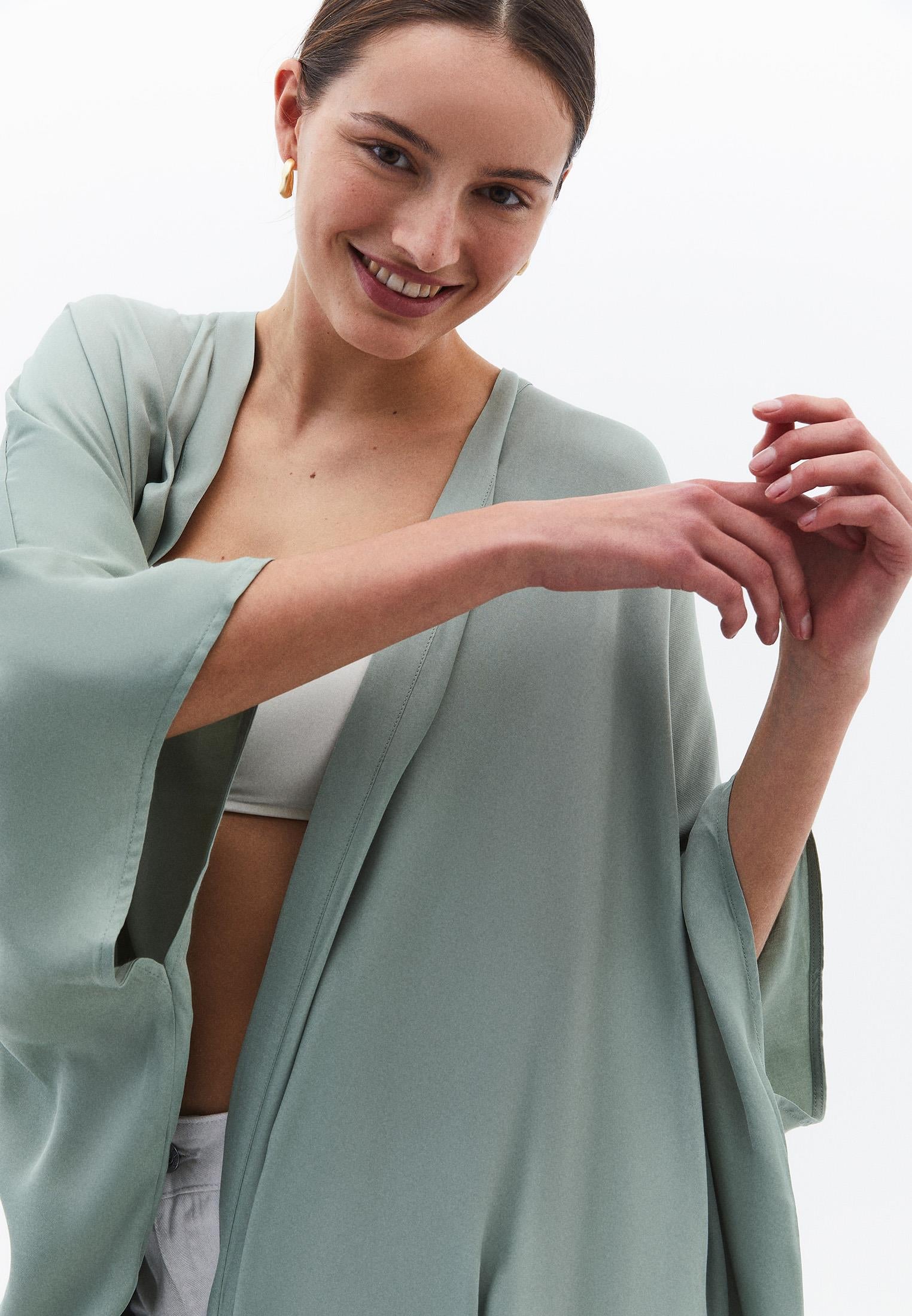 Kimono Sleeve Long Kimono - LILY PAD