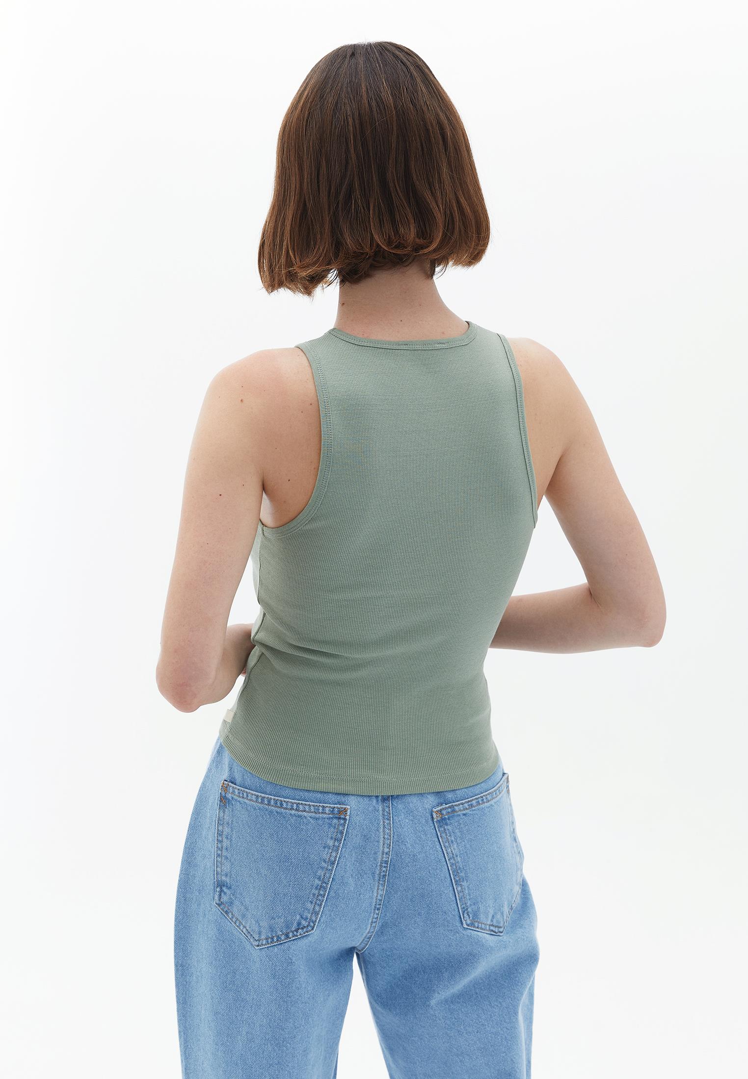 Sleeveless V Neck Tank Top - LILY PAD