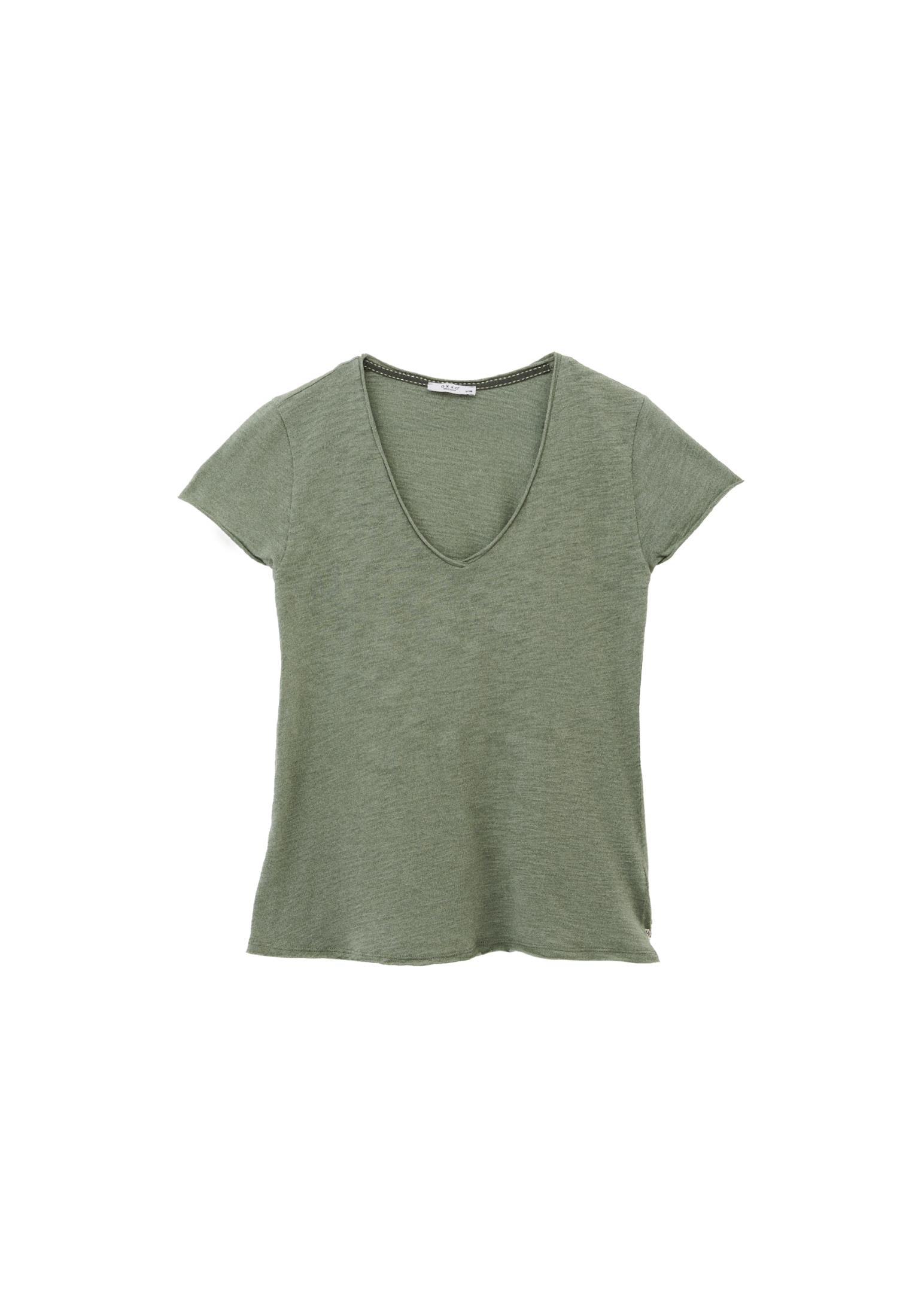 V Neck T-Shirt - LILY PAD