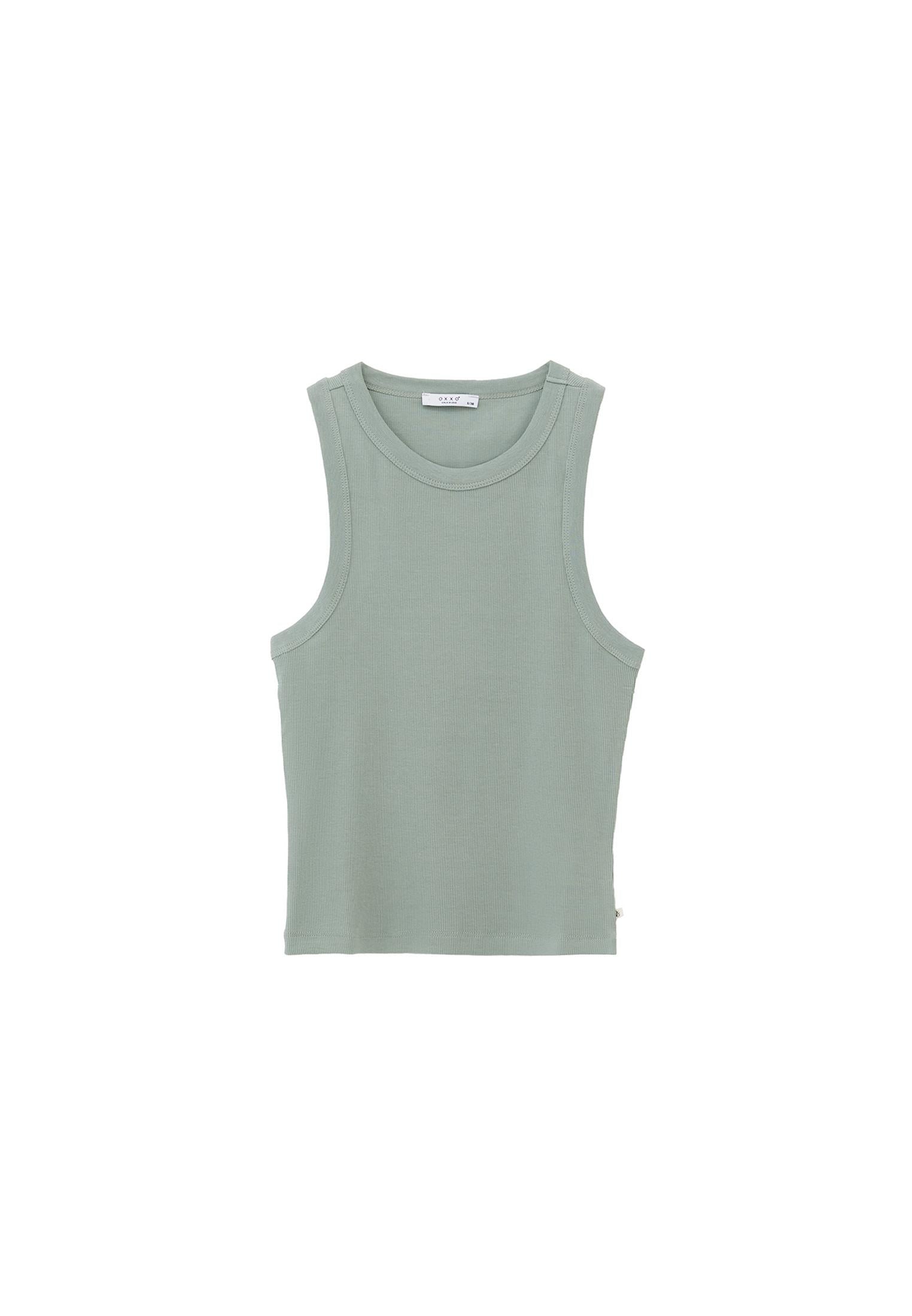 Sleeveless V Neck Tank Top - LILY PAD