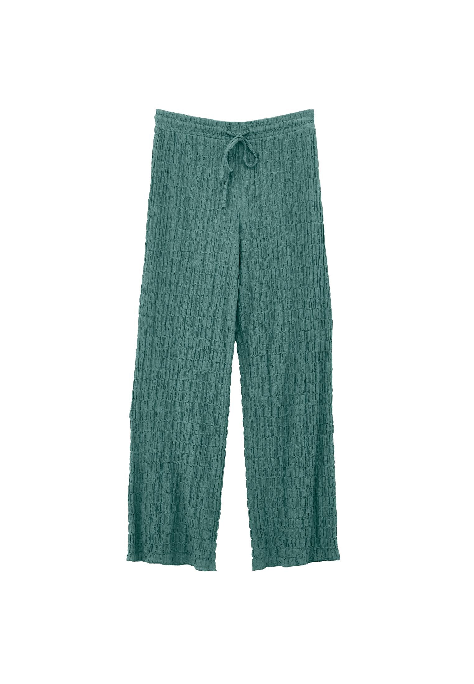 Wide Leg Cotton Pants - LILY PAD