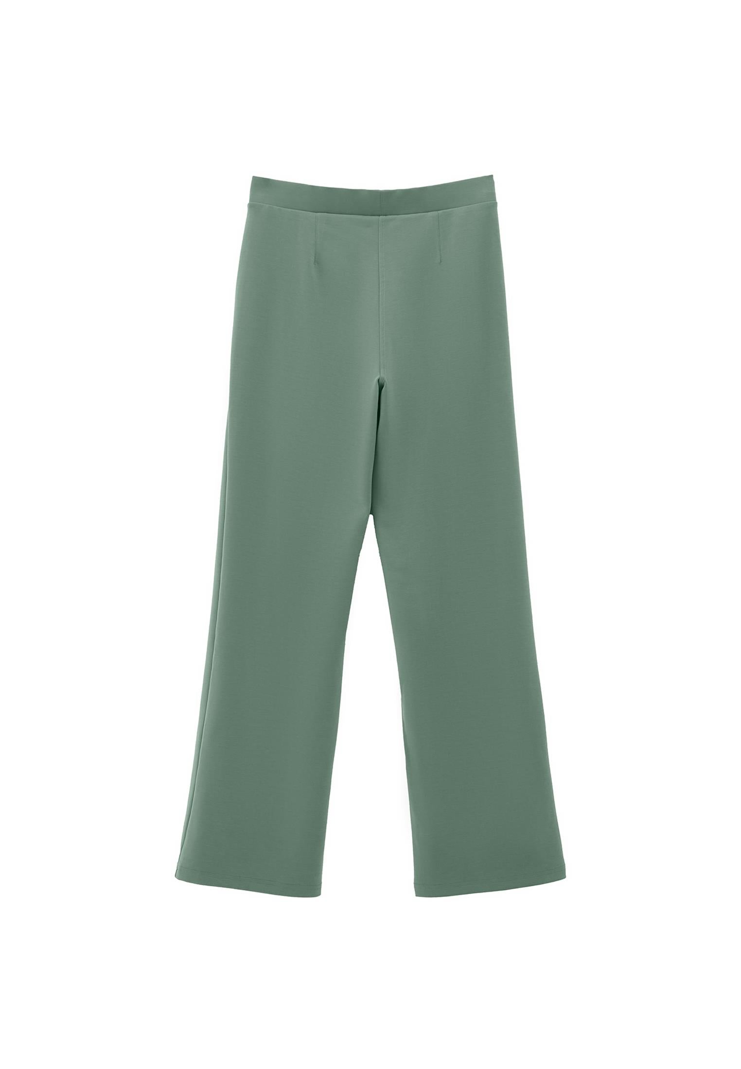 High Waist Straight Leg Elastic Waist Pants - LILY PAD