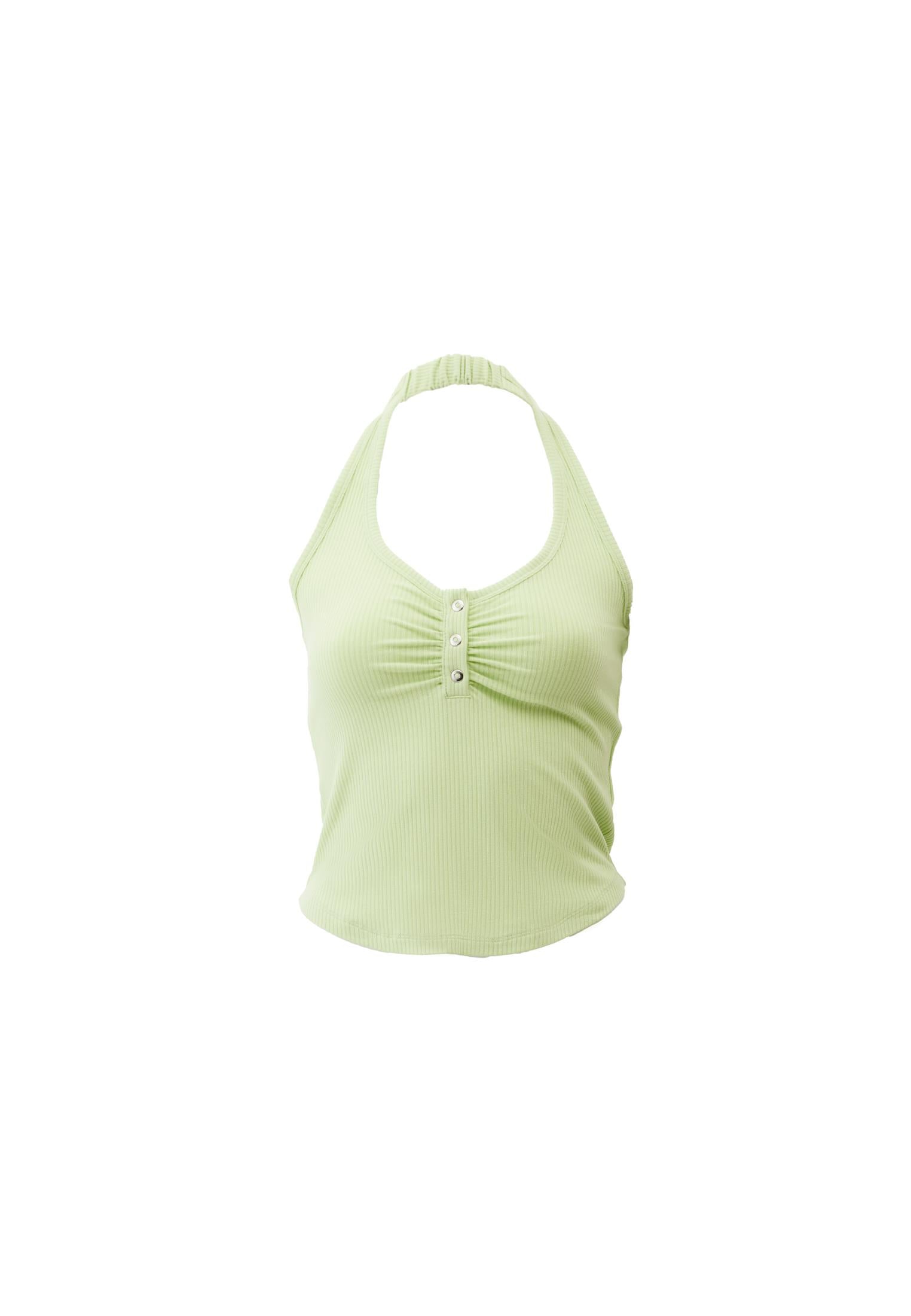 U Neck Bodycon Tank Top - LIME SHERBET