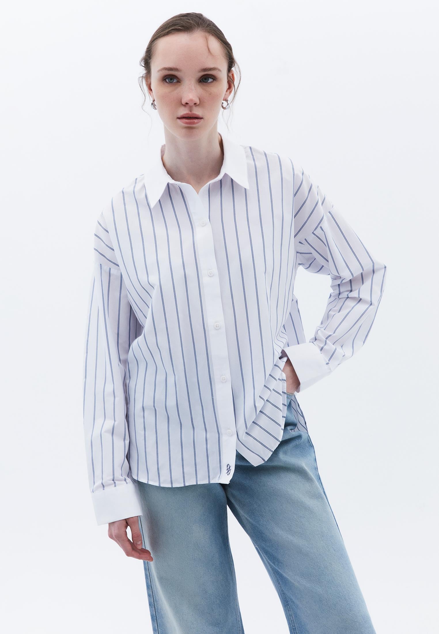 Buttoned Striped Woven Shirt - LIMOGES COMB STRIPE