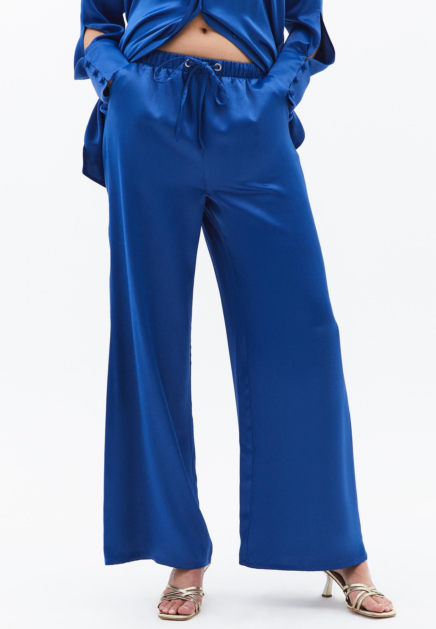 High Waist Wide Leg Trousers With Pocket Detail - LIMOGES