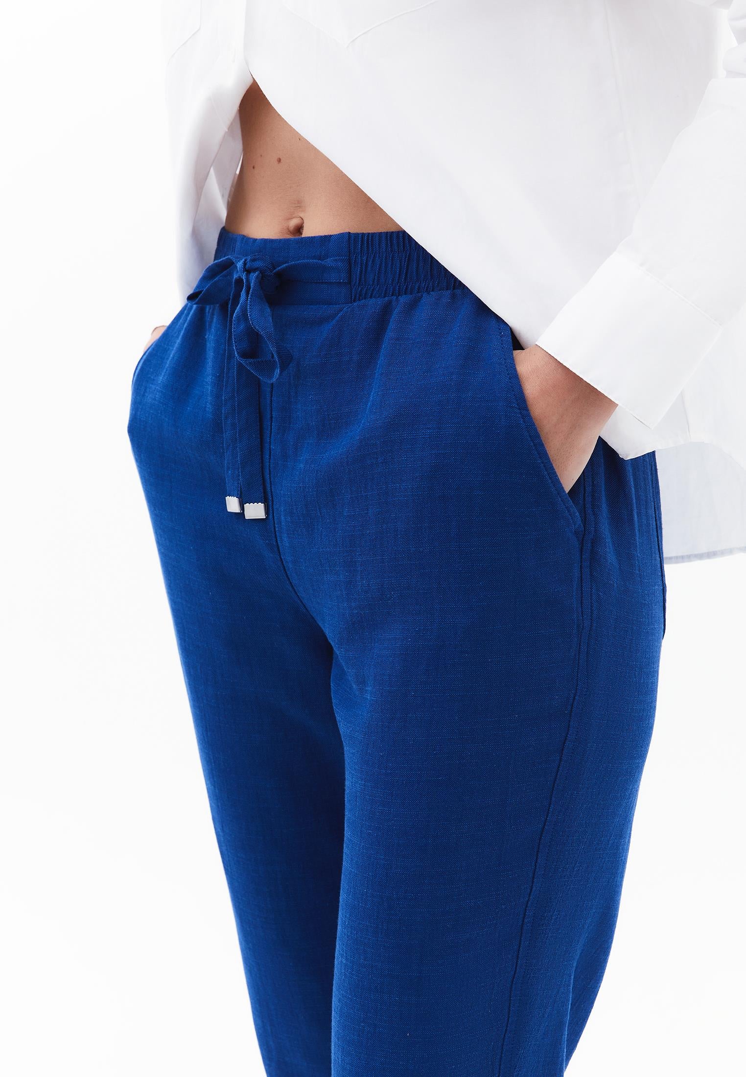 Carrot Cut Linen Pants - LIMOGES