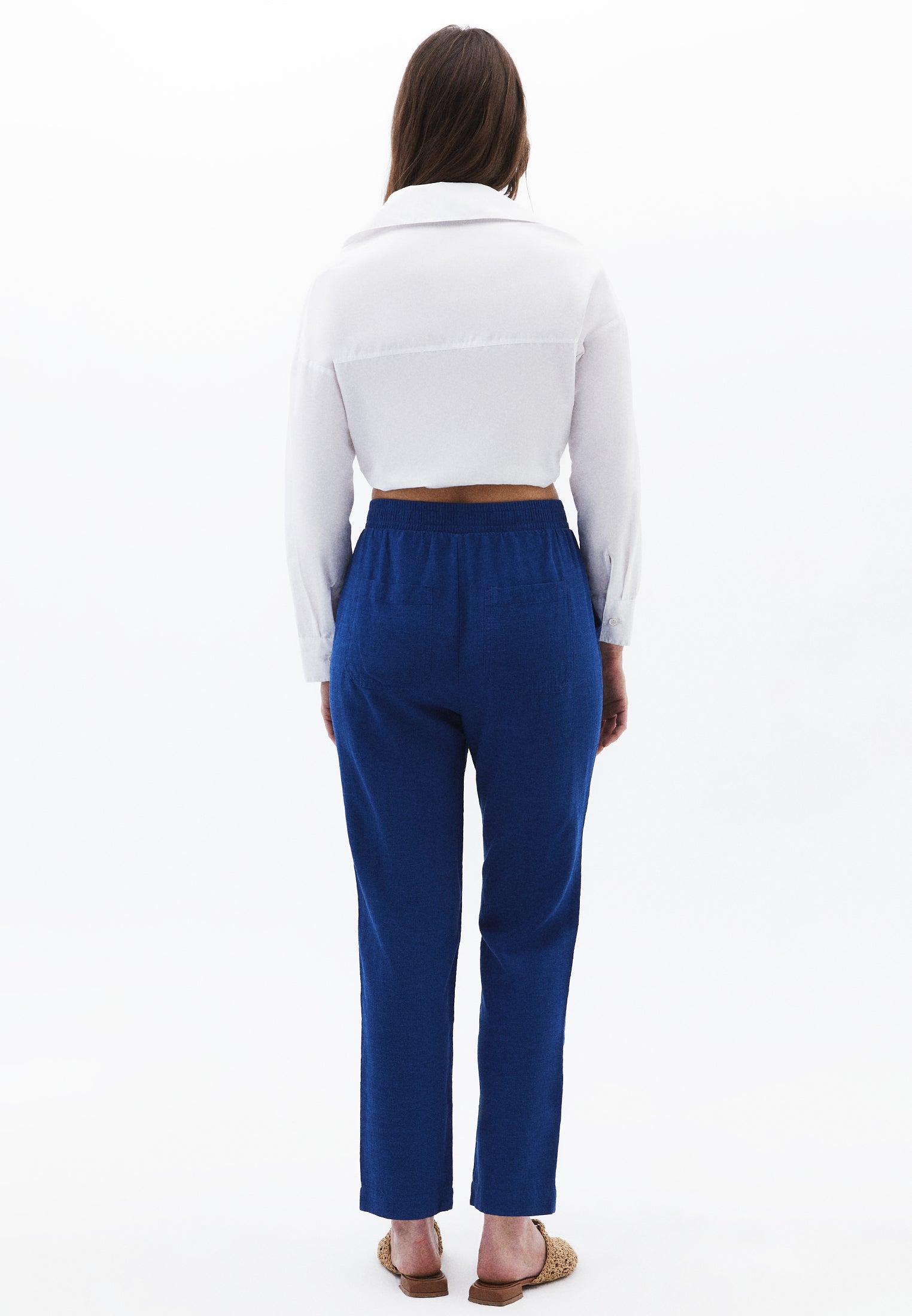 Carrot Cut Linen Pants - LIMOGES