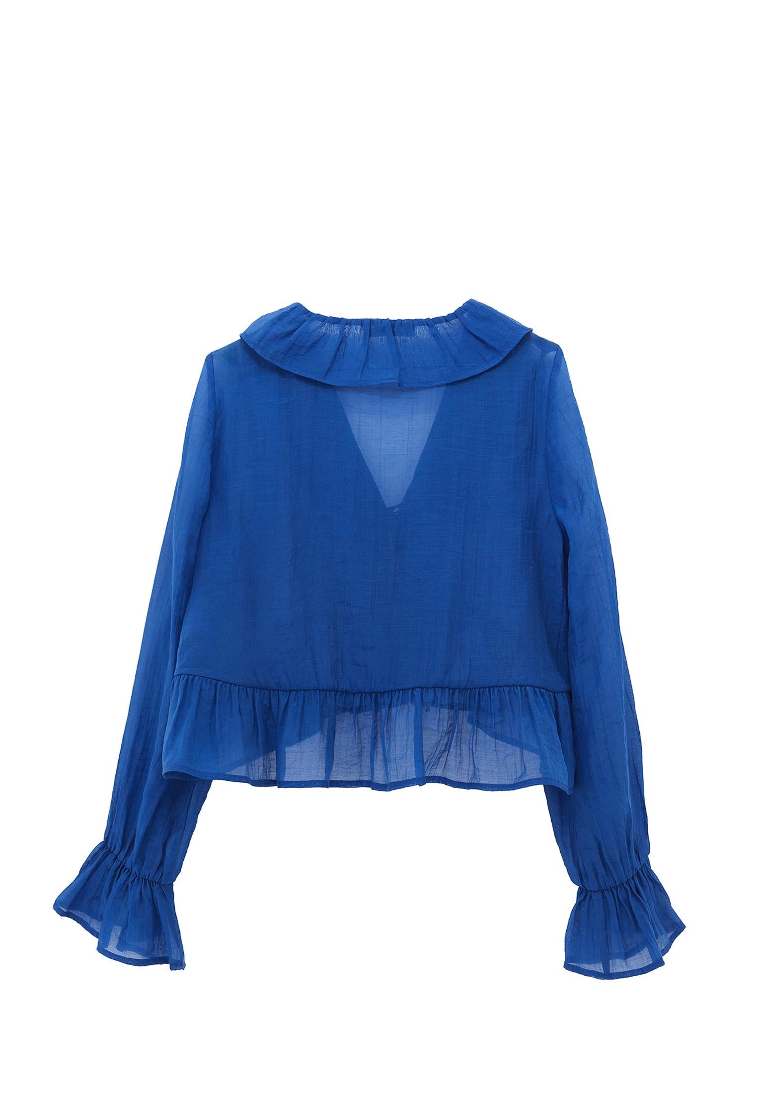 Long Sleeved Ruffled Blouse - LIMOGES