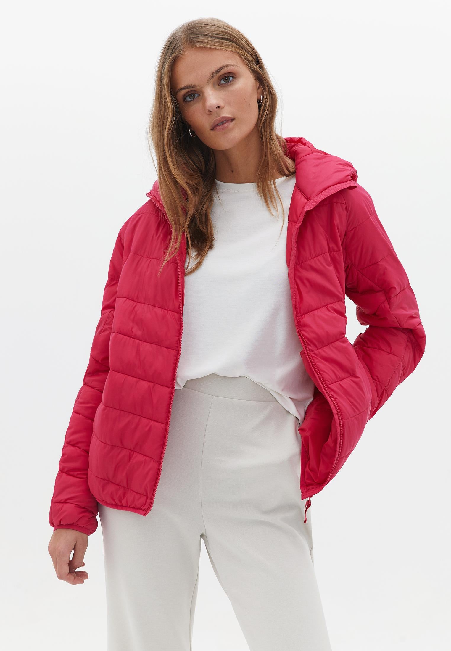 Raglan Sleeve And Hooded Long Sleeve Coat - LOVE POTION