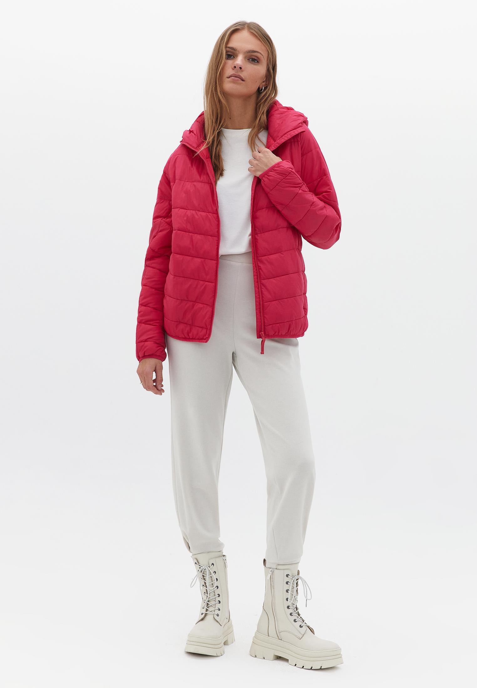 Raglan Sleeve And Hooded Long Sleeve Coat - LOVE POTION