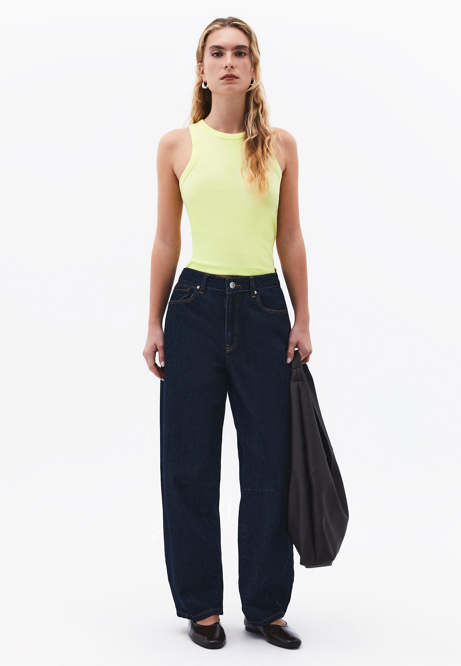 Crew Neck Bodycon Tank Top - LUMINARY GREEN