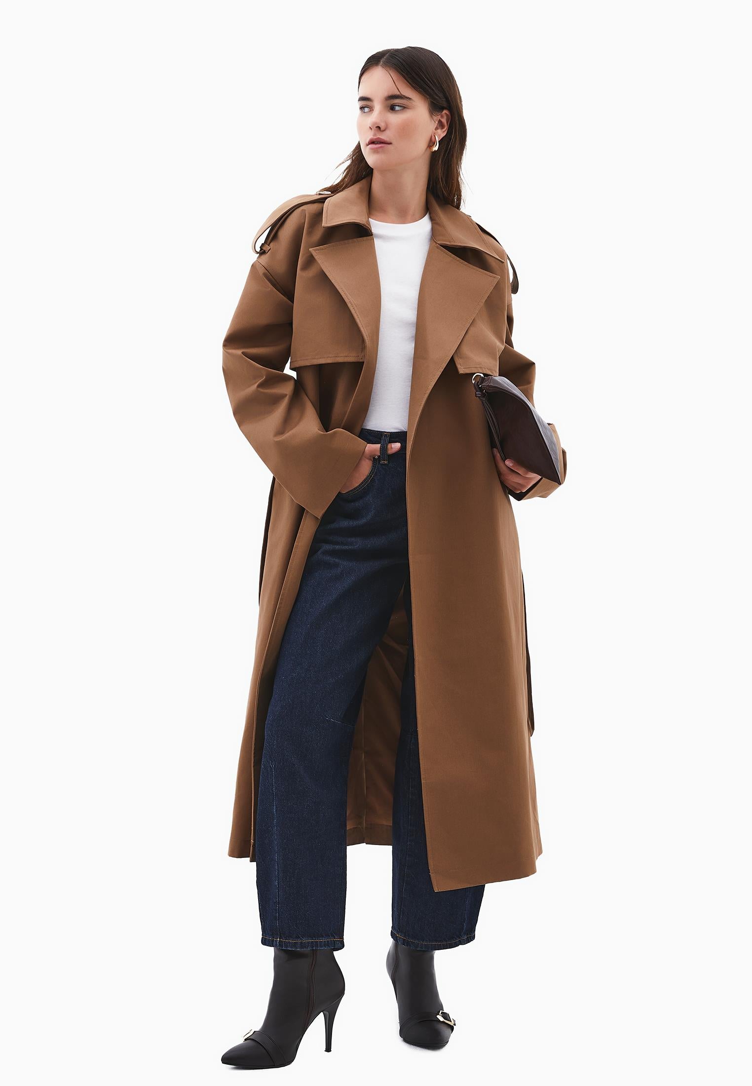 Cotton Belted Trenchcoat - MALT BALL