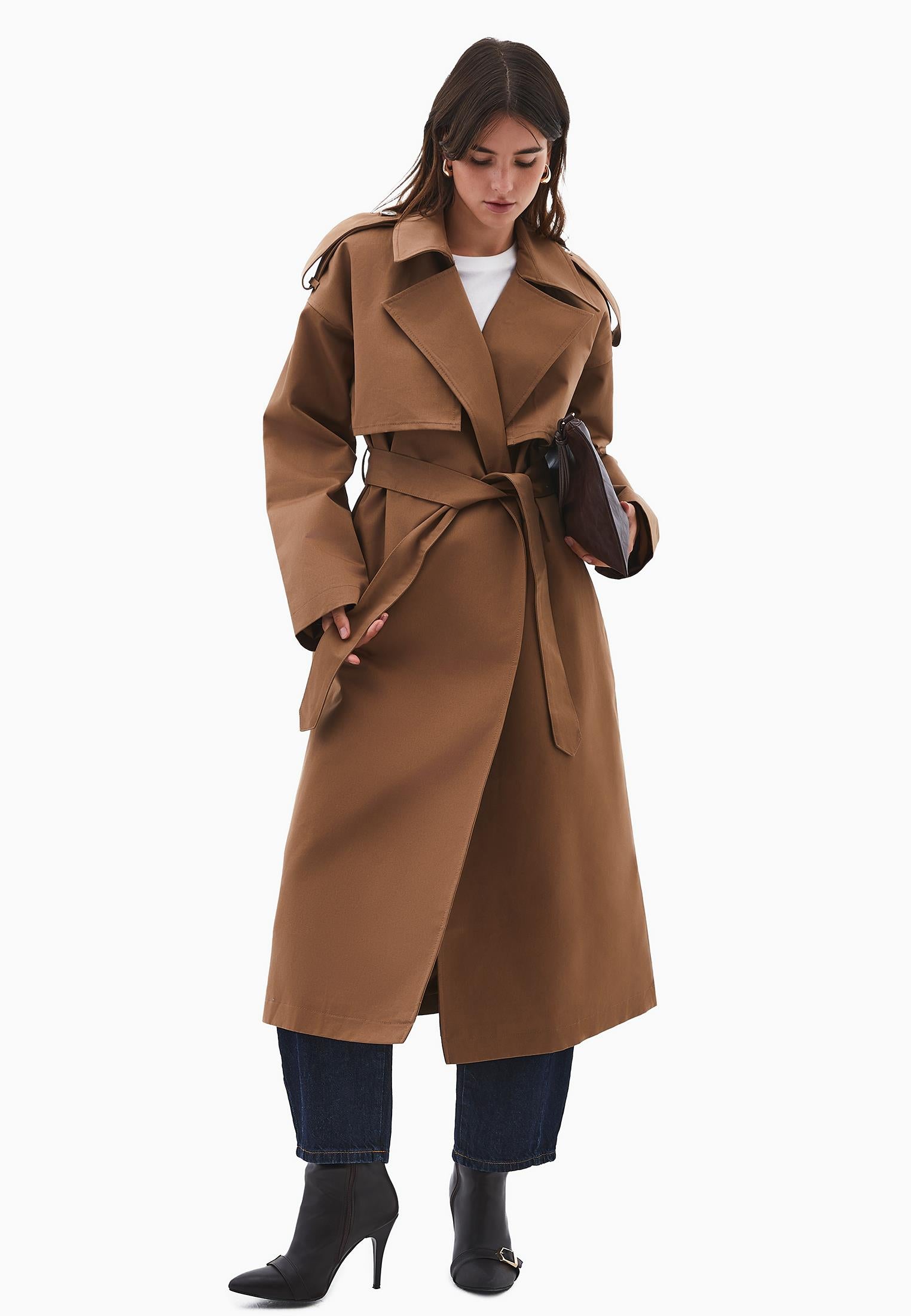 Cotton Belted Trenchcoat - MALT BALL