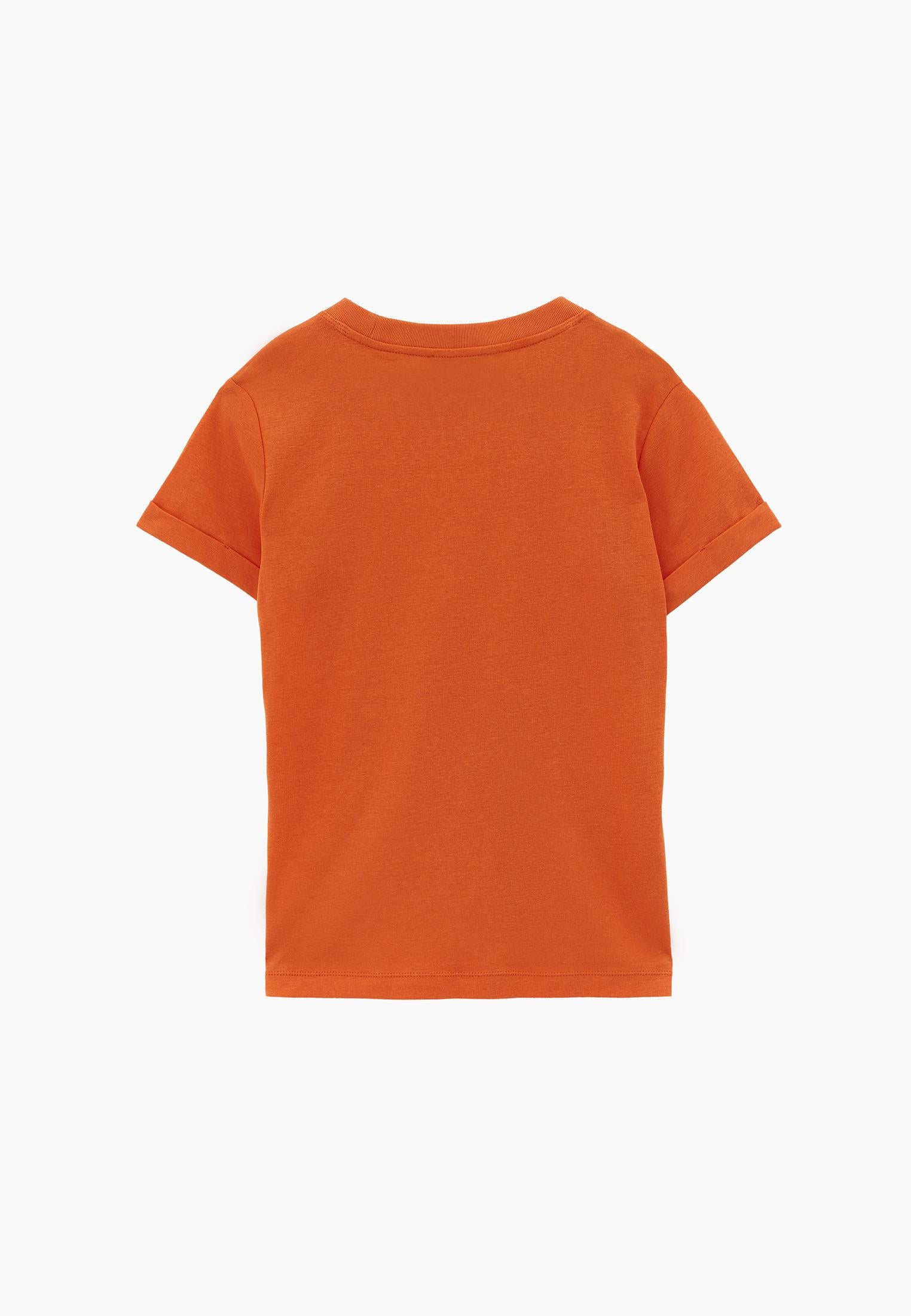 Crew Neck Short Sleeve T-Shirt - MANDARIN ORANGE