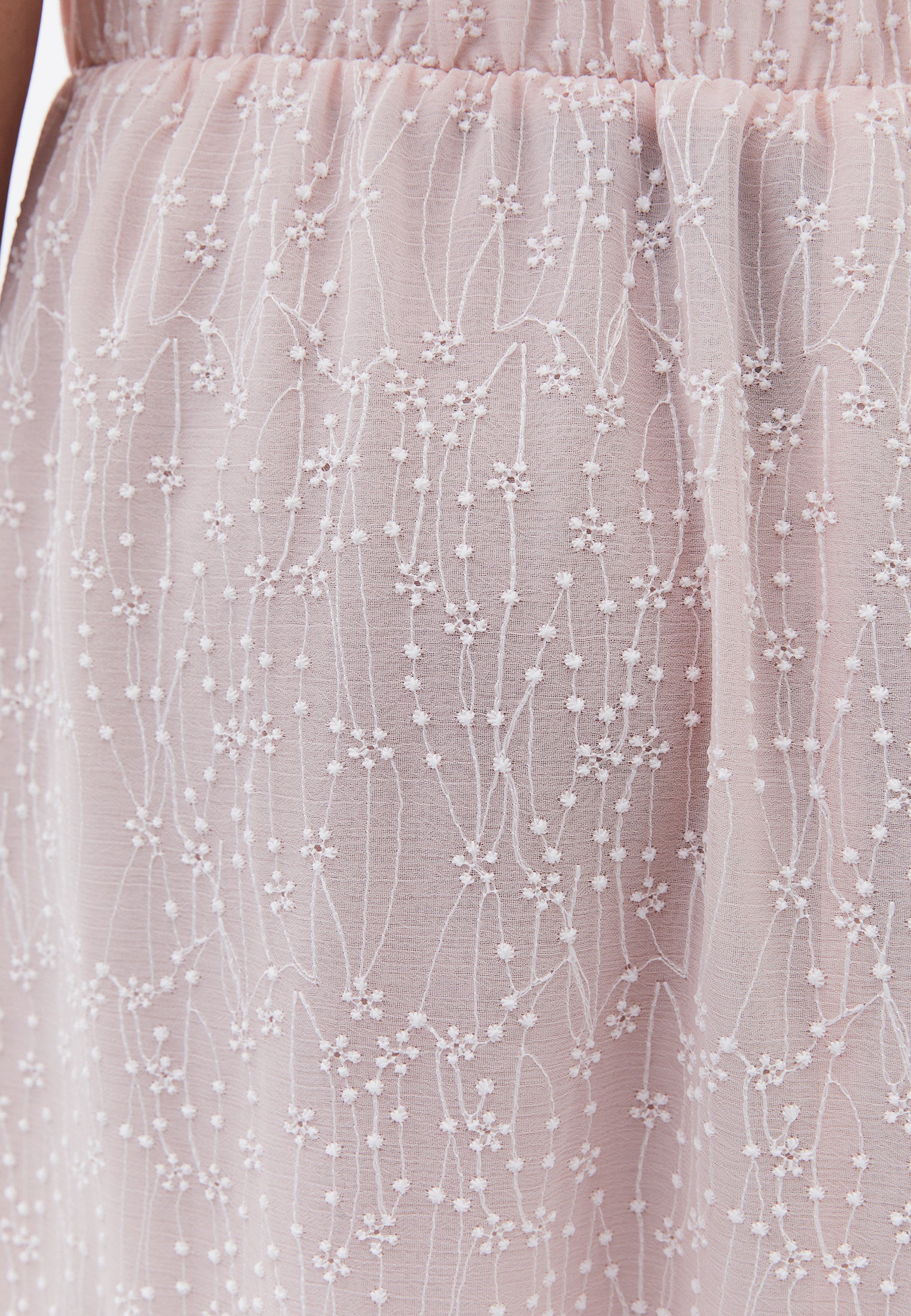 A-Line Long Embroidered Skirt - MAUVE CHALK