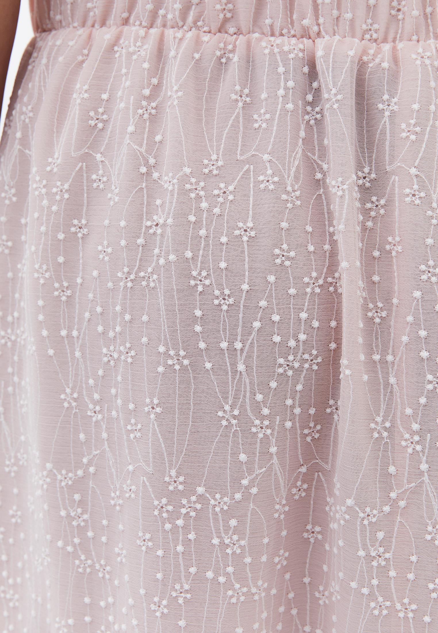 A-Line Long Embroidered Skirt - MAUVE CHALK