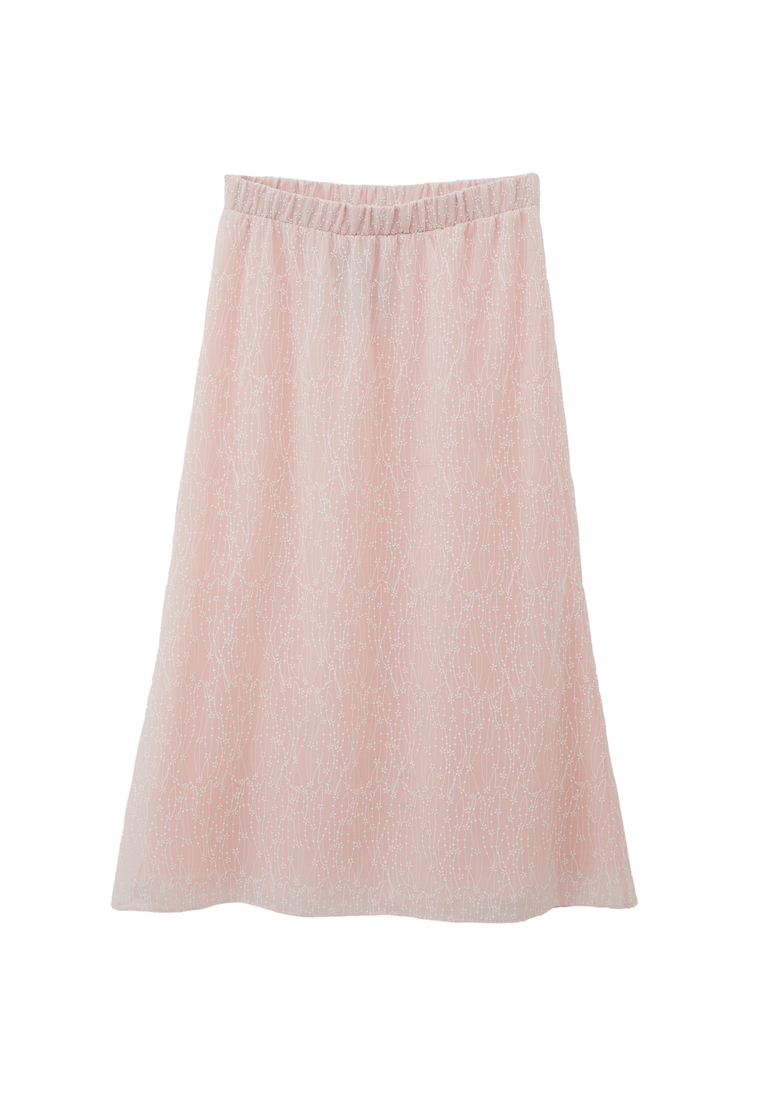 A-Line Long Embroidered Skirt - MAUVE CHALK