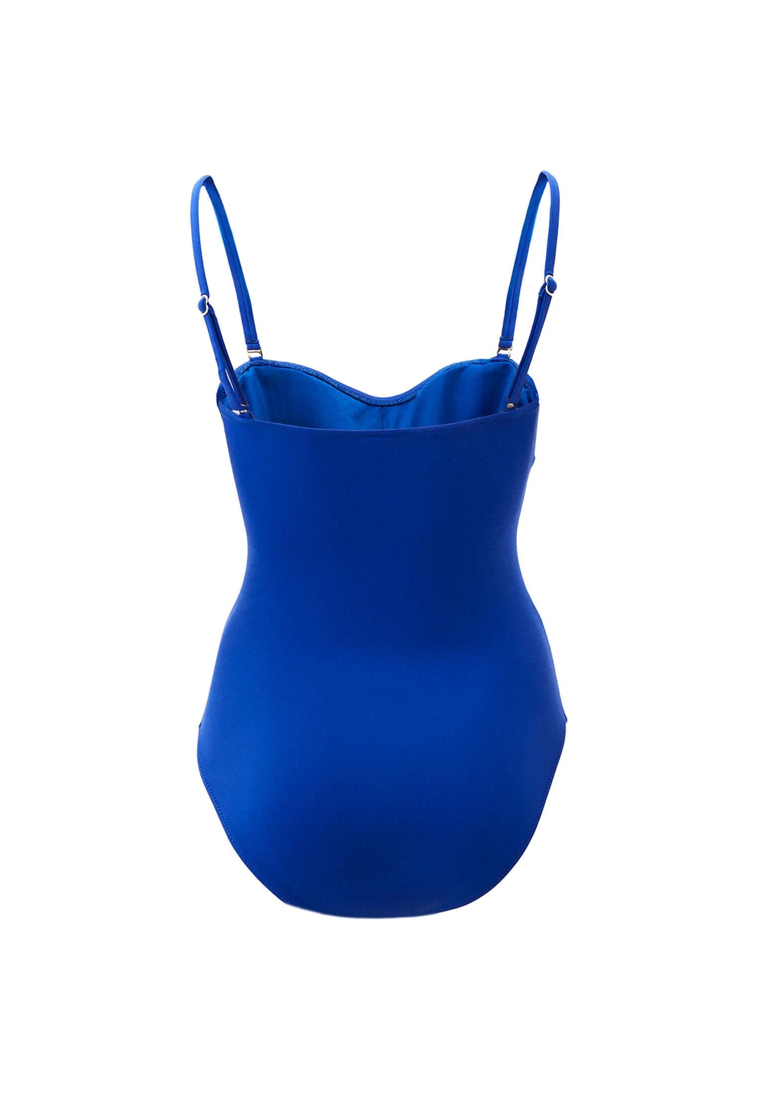 Strapless Strapped Swimsuit - MAZARINE BLUE