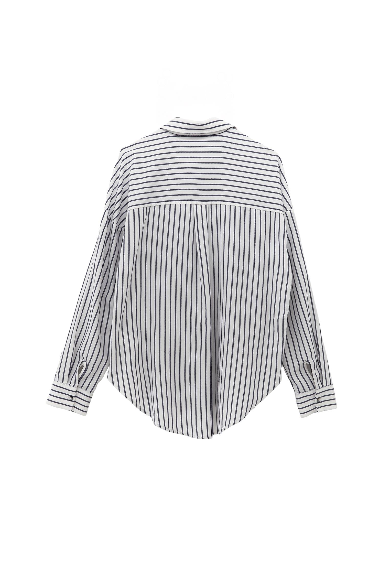 Striped Oversize Shirt - MEDIEVAL BLUE STRIPE