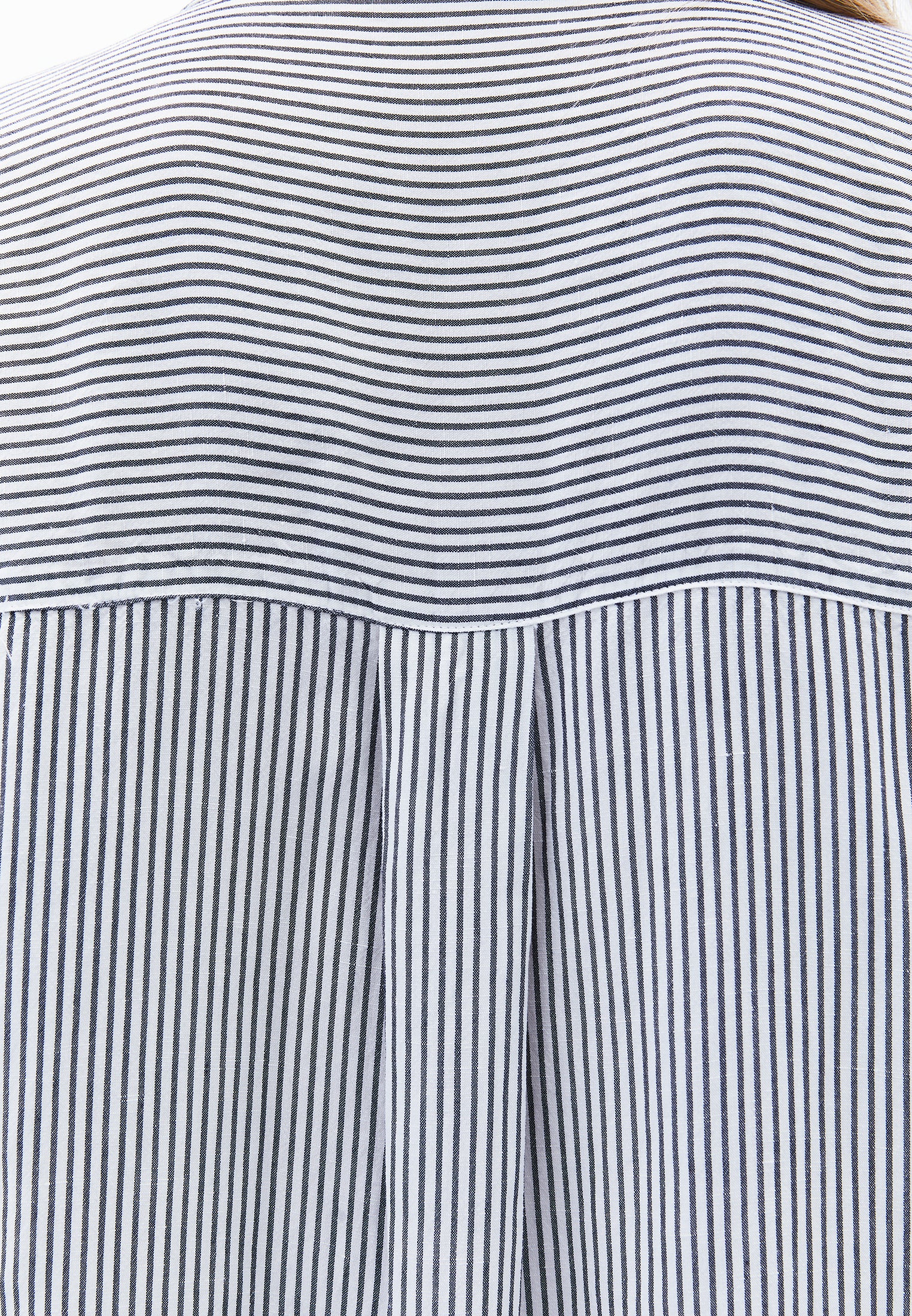 Linen Oversize Tunic Shirt - MIDNIGHT STRIPE