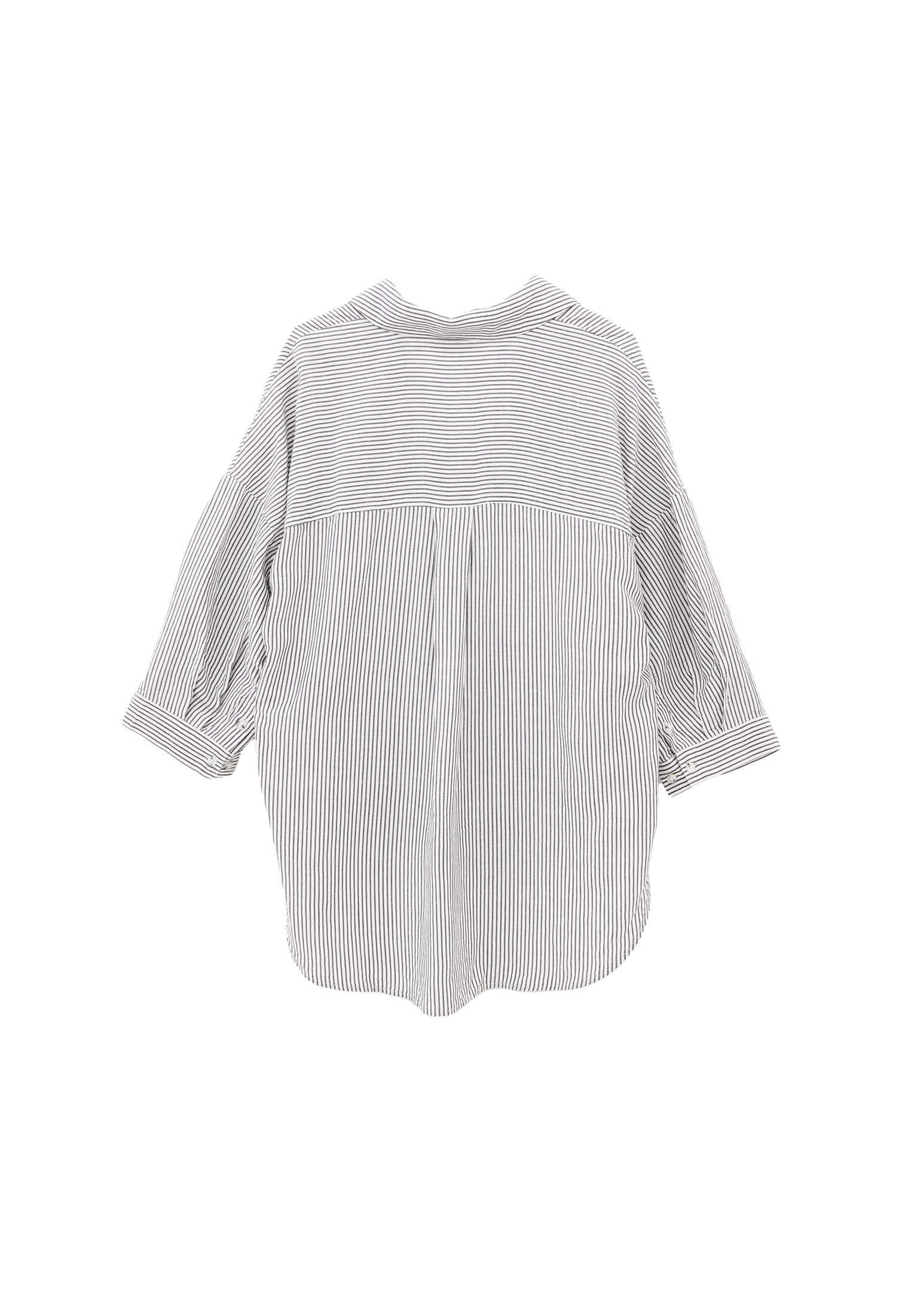 Linen Oversize Tunic Shirt - MIDNIGHT STRIPE