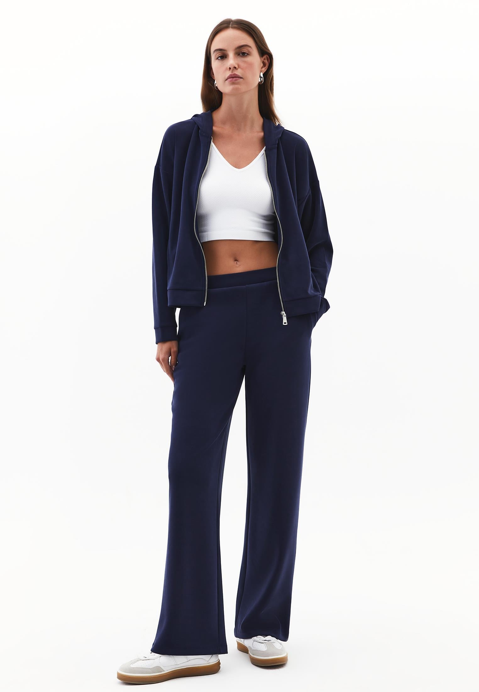 High Waist Standard Straight Leg Pants - MIDNIGHT