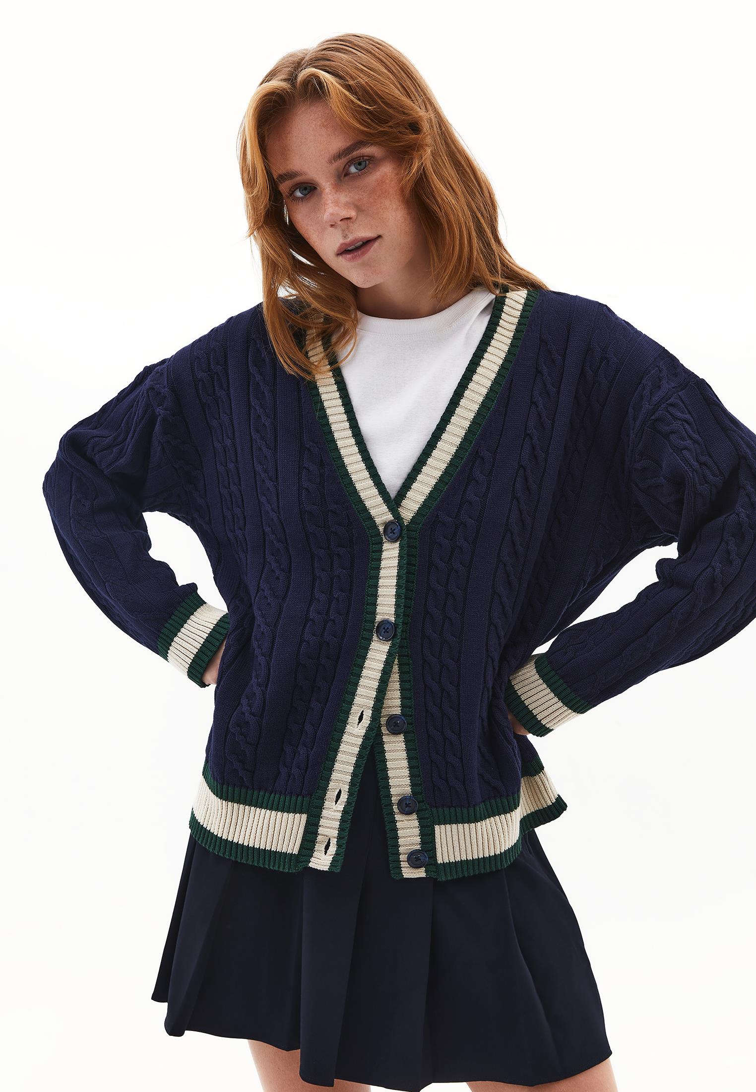 Long V-Neck Cardigan - MIDNIGHT