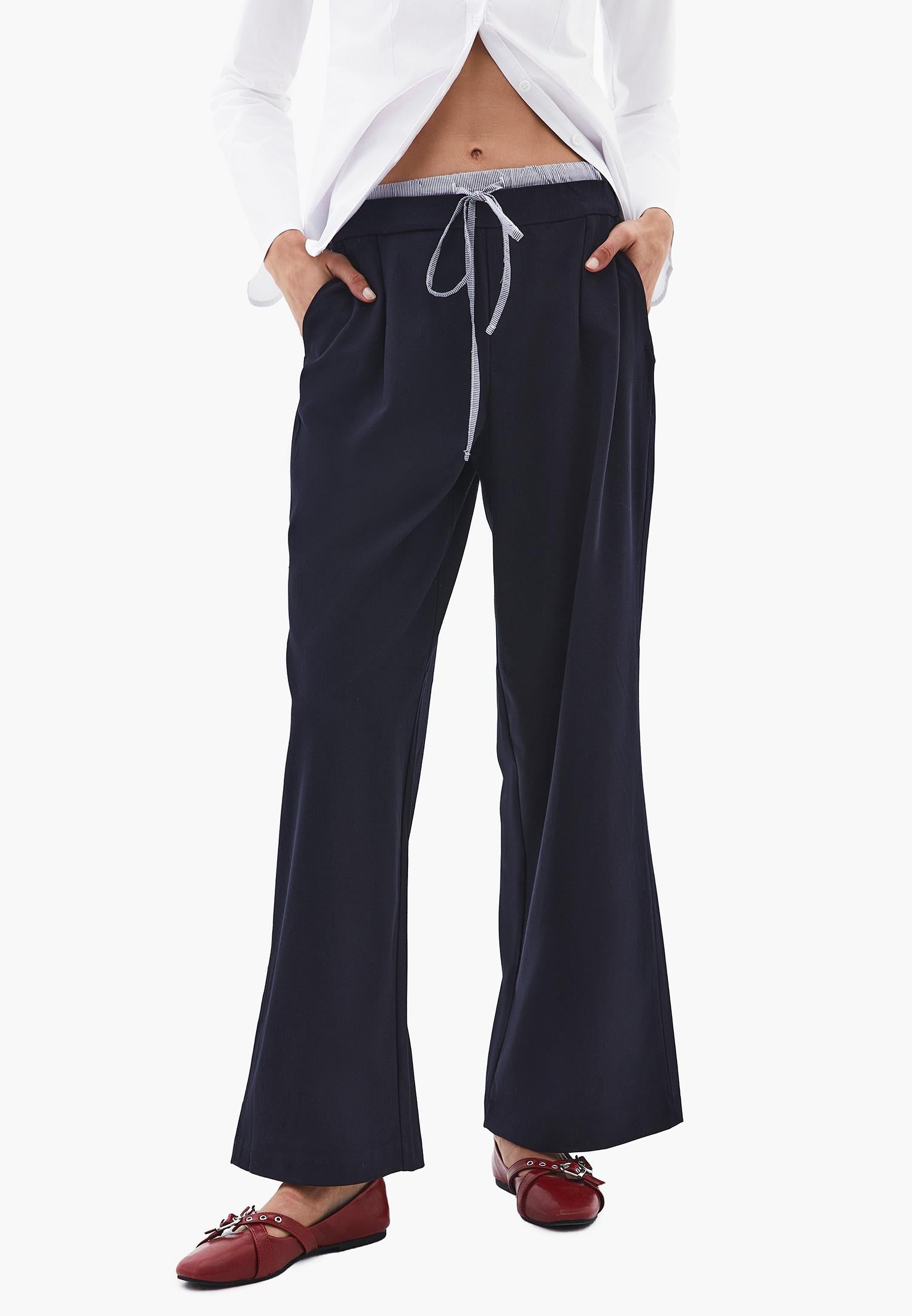 Normal Waist Straight Leg Pants - MIDNIGHT