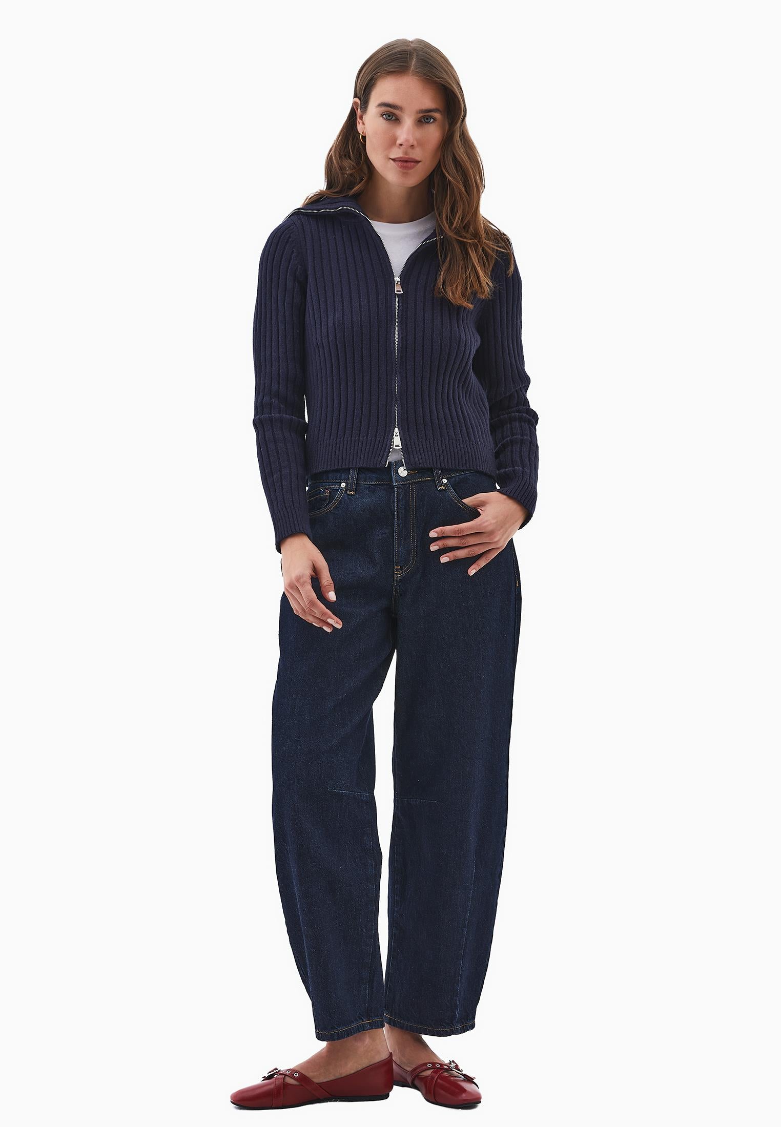 Soft Knit Cardigan With Raglan Sleeves - MIDNIGHT