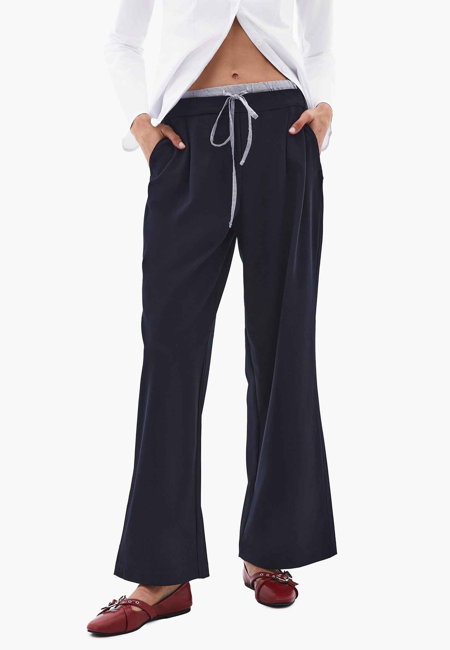 Normal Waist Straight Leg Pants - MIDNIGHT