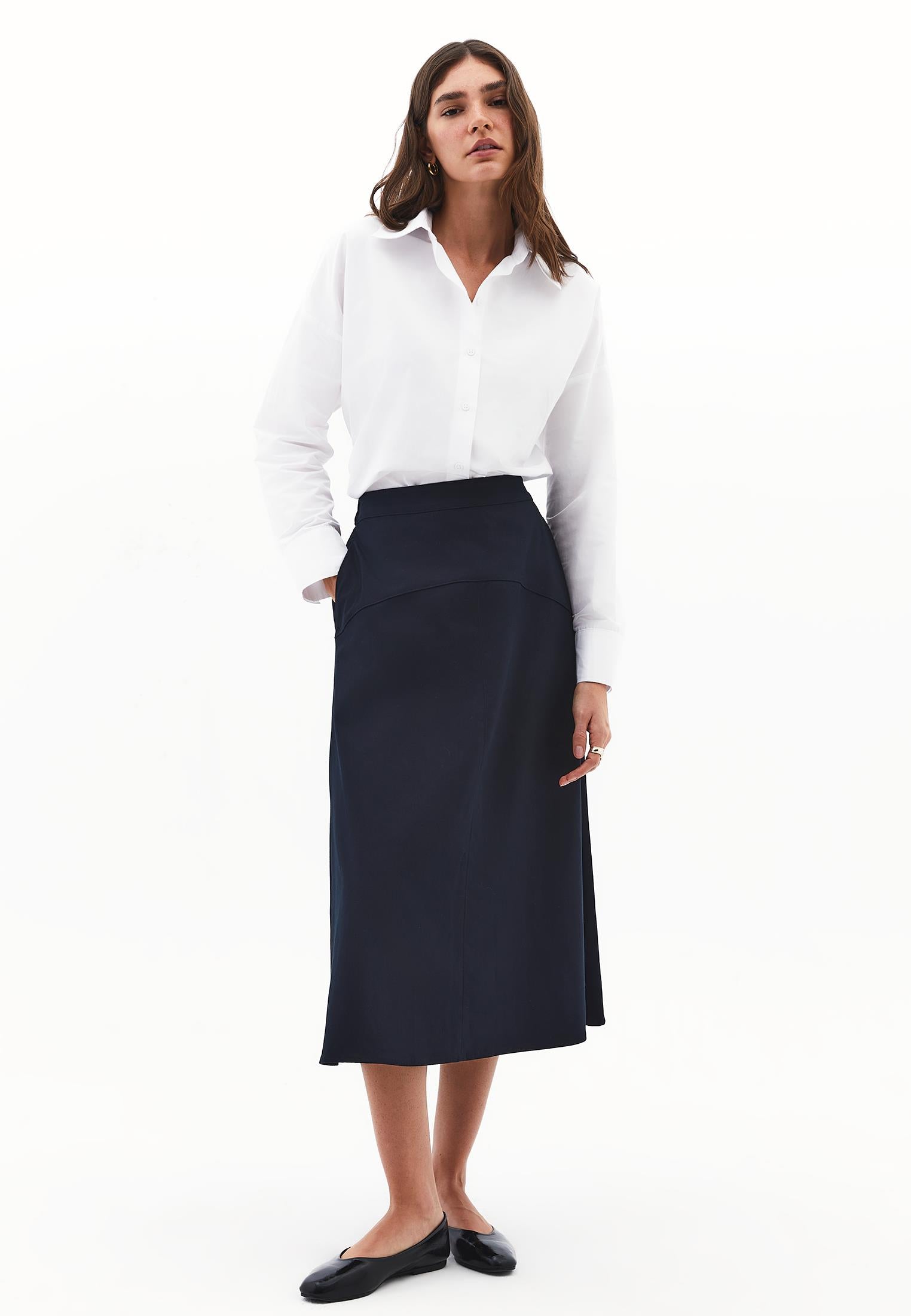 A-Line Midi Skirt - MIDNIGHT