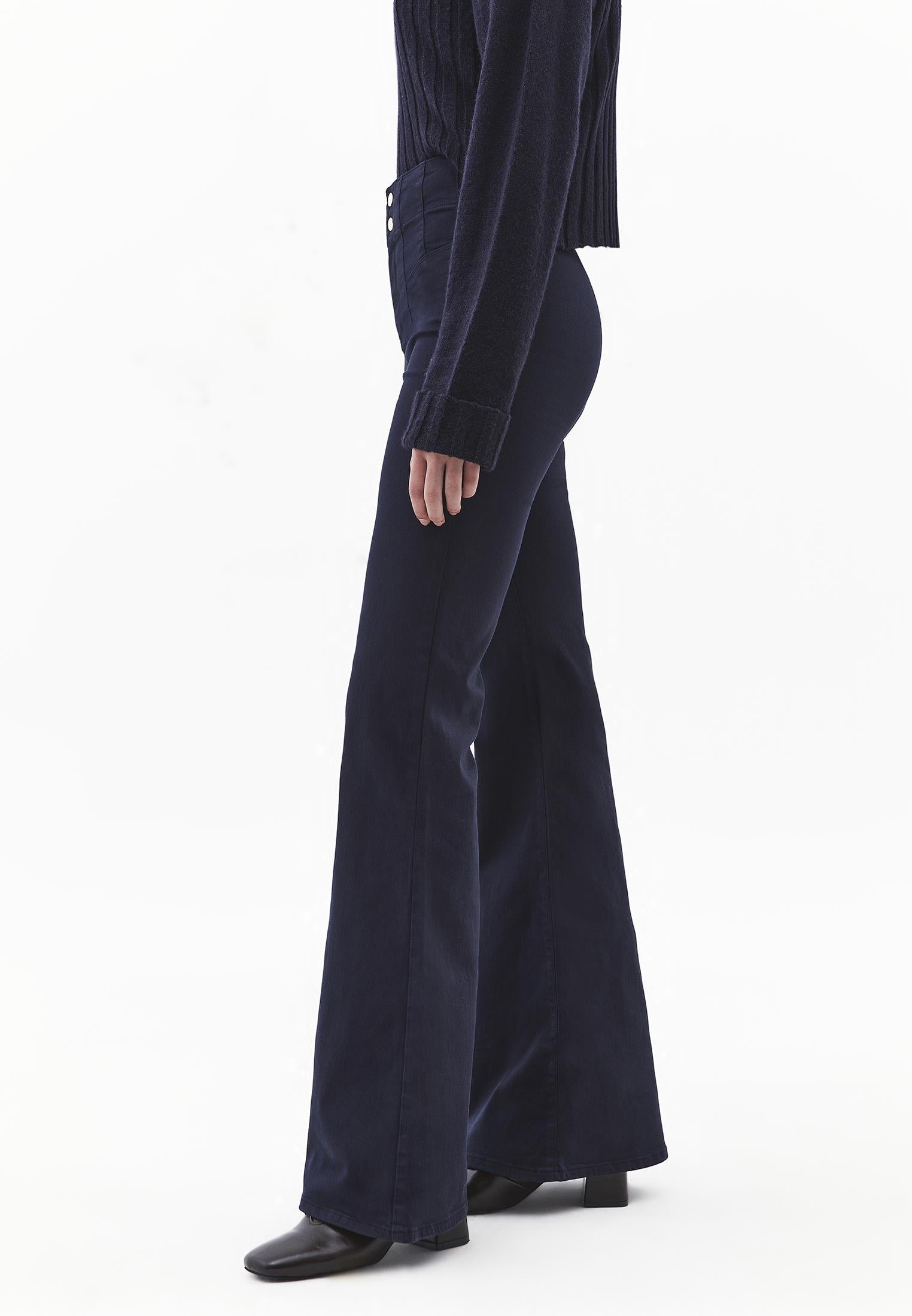 Long Slit Spanish Flared Pants - MIDNIGHT