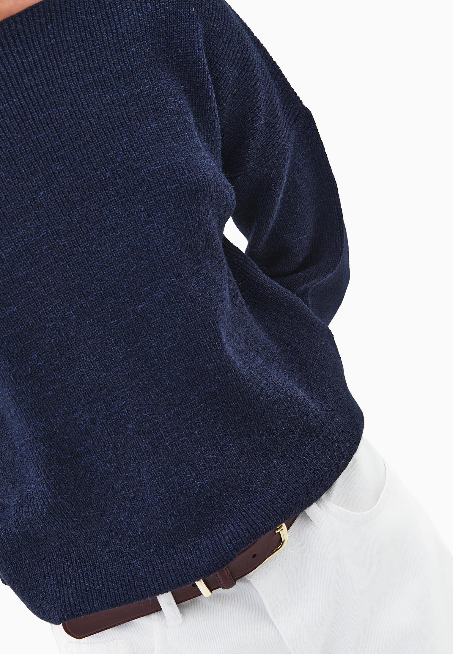 Boat Neck Polyamide Sweater - MIDNIGHT