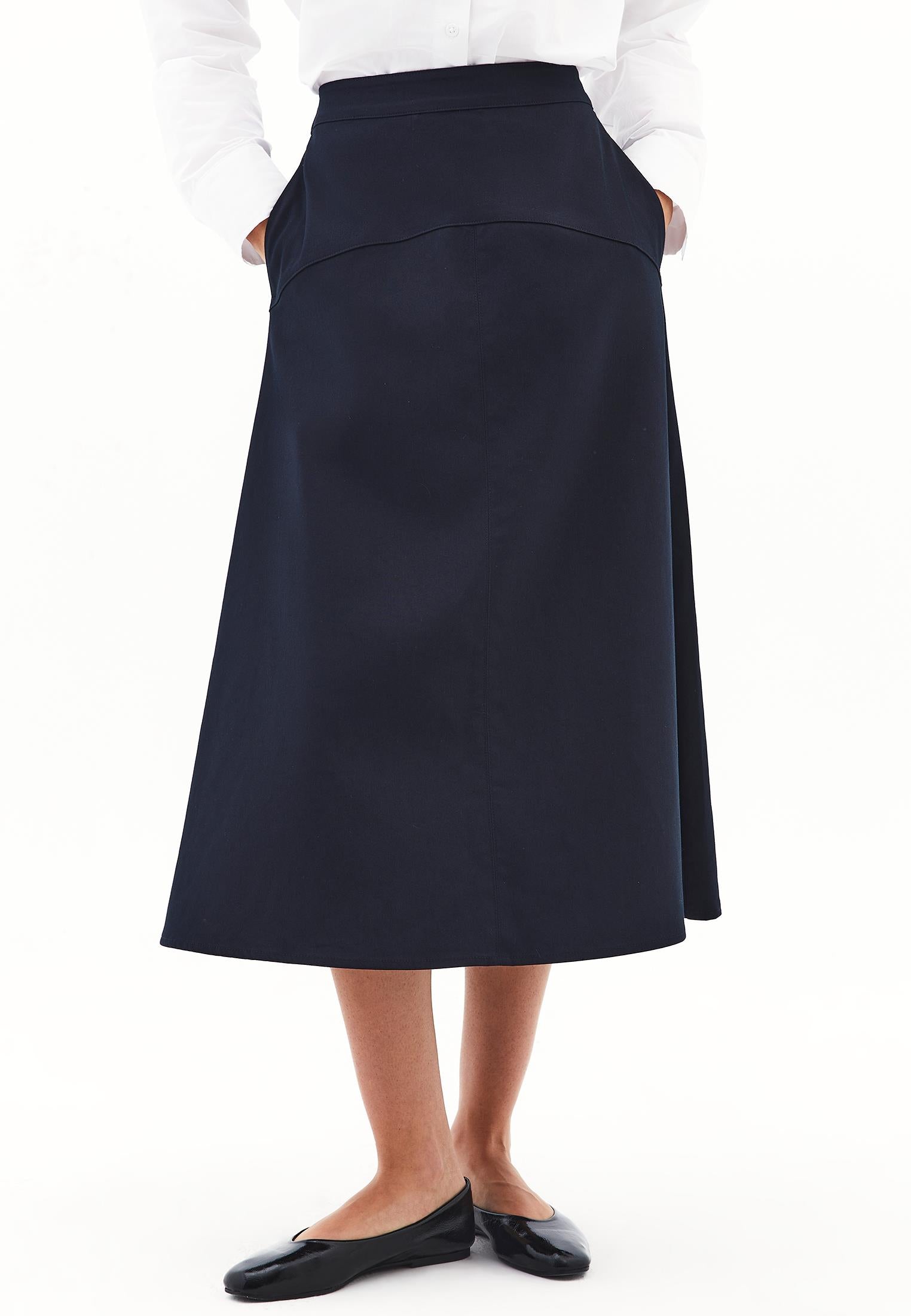 A-Line Midi Skirt - MIDNIGHT