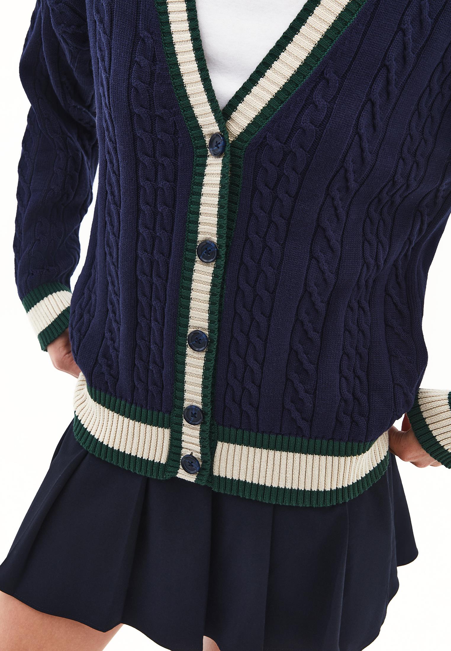 Long V-Neck Cardigan - MIDNIGHT