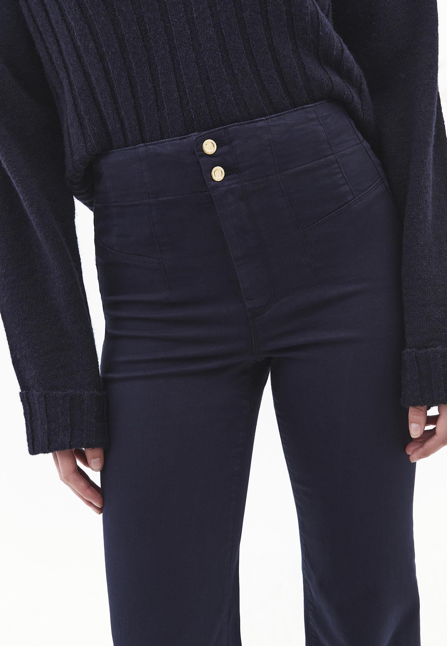 Long Slit Spanish Flared Pants - MIDNIGHT