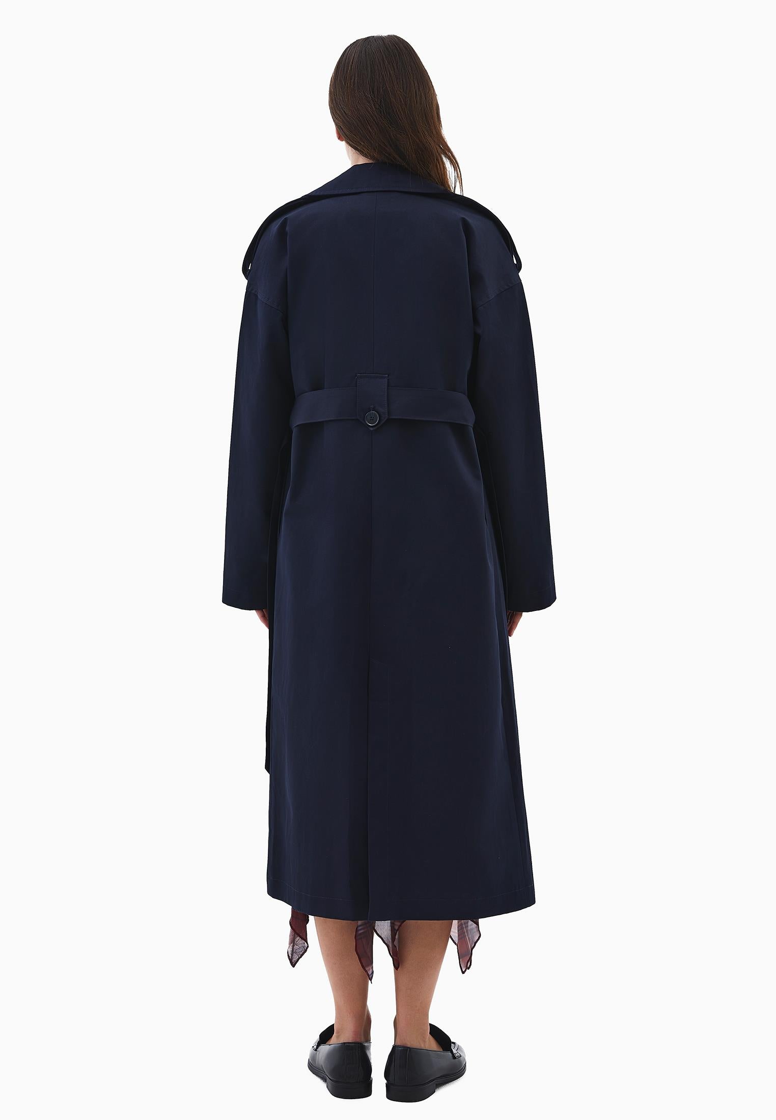 Cotton Belted Trenchcoat - MIDNIGHT