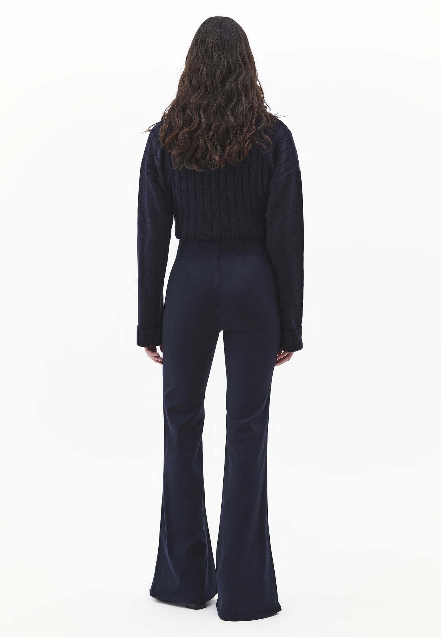 Long Slit Spanish Flared Pants - MIDNIGHT