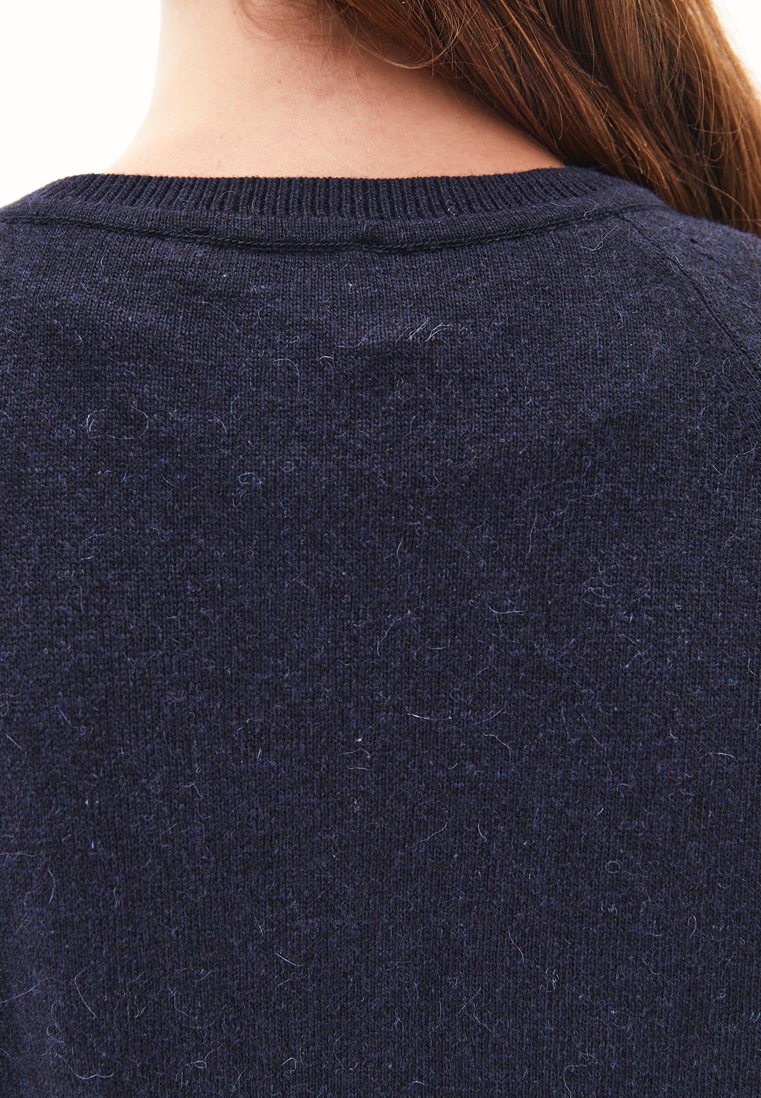V Neck Raglan Sleeve Knit Sweater - MIDNIGHT