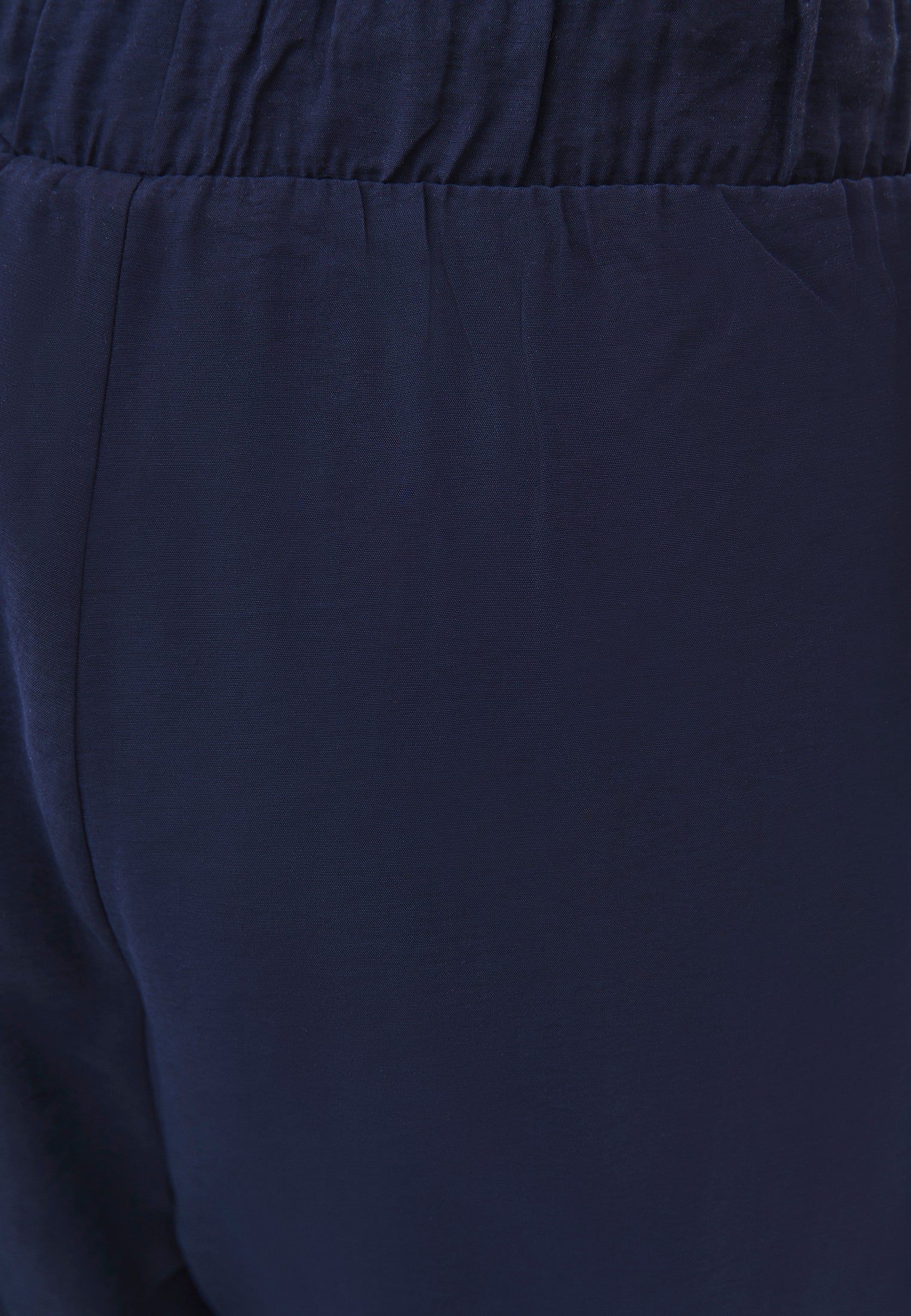 High Waist Straight Leg Elastic Waistband Tie Women's Pants - MIDNIGHT